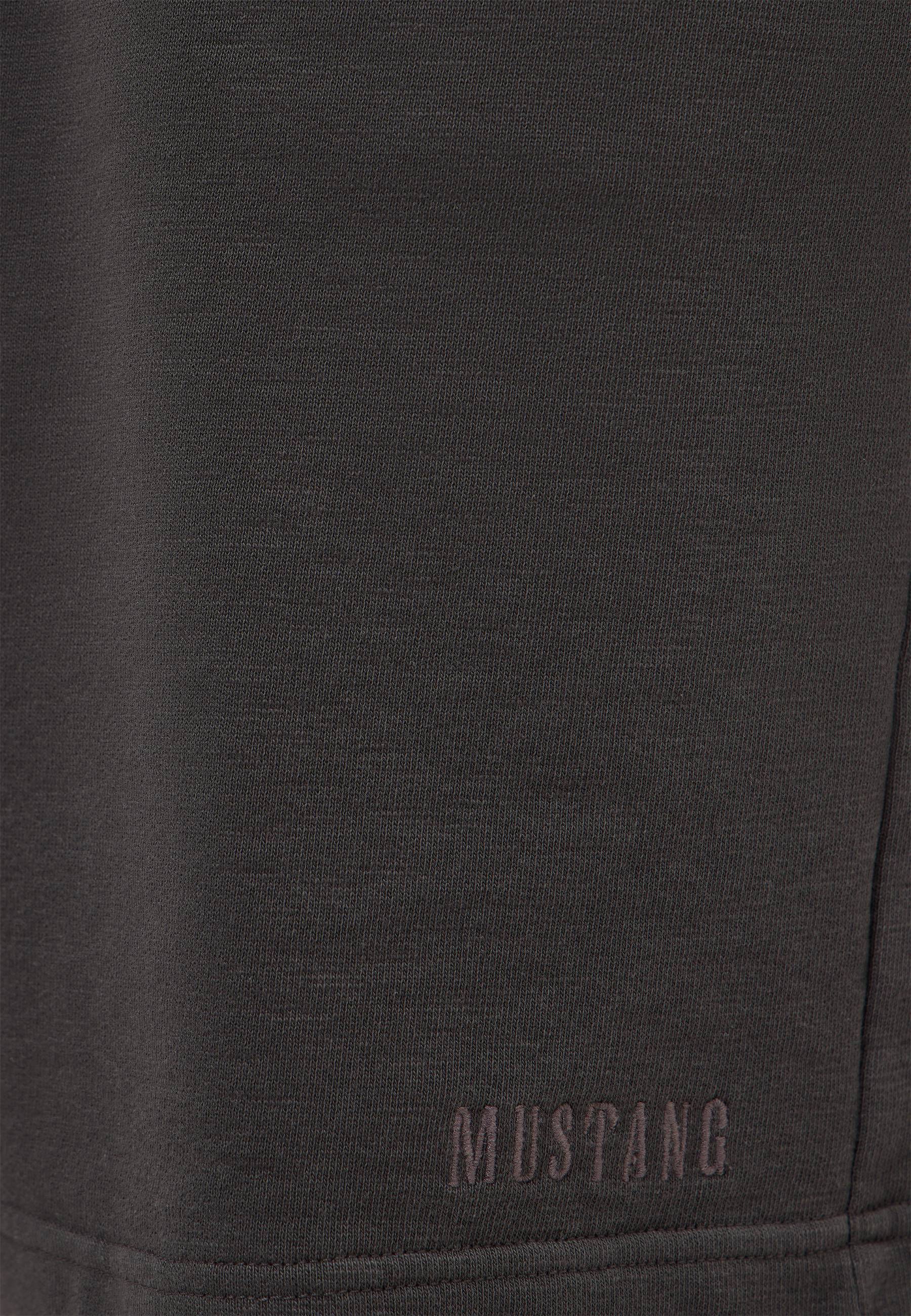 T-Shirt, dunkelgrau, Mustang, Markenlogo, Textilgewebe