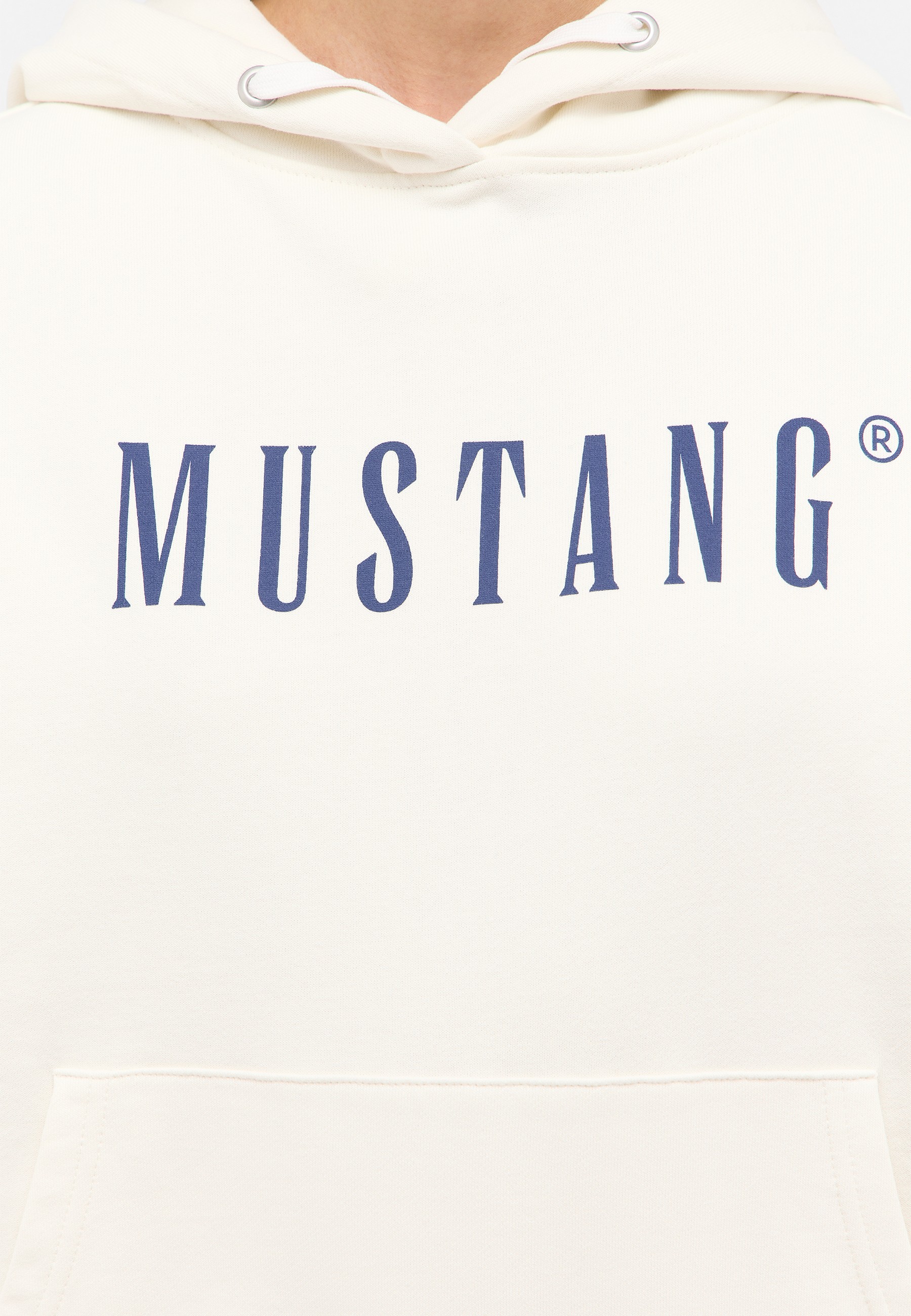 hoodie, mustang, logo, pullover, creme