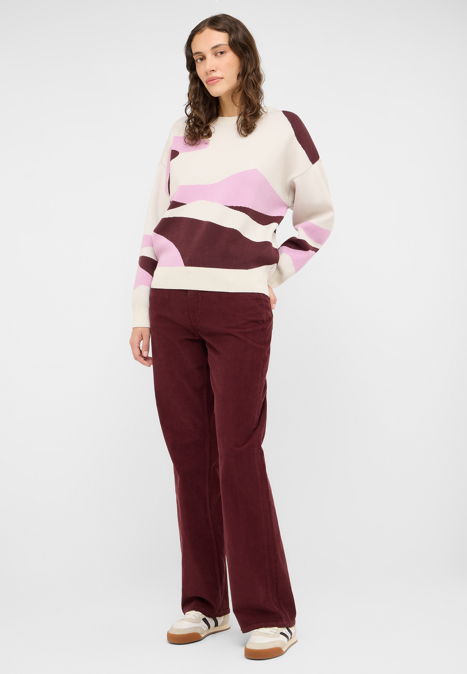 Langarm, Pullover, Hosen, Person, Frau