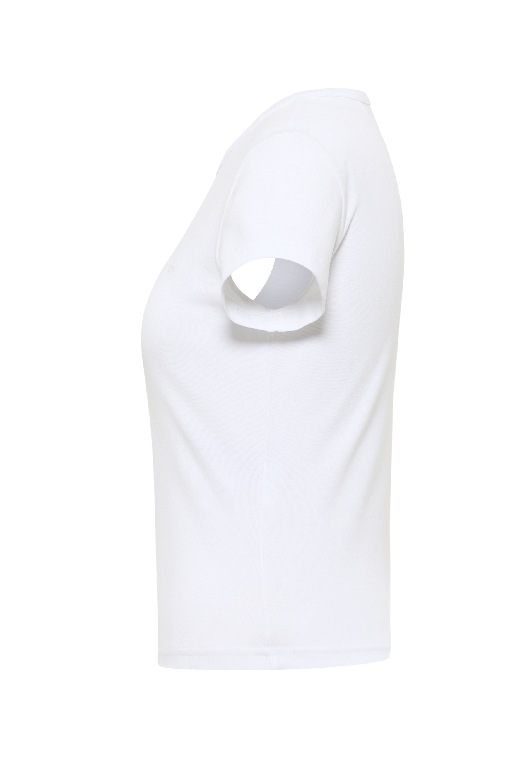 T-Shirt, Kurzarm, Weiß, Rundhalsausschnitt, Baumwolle