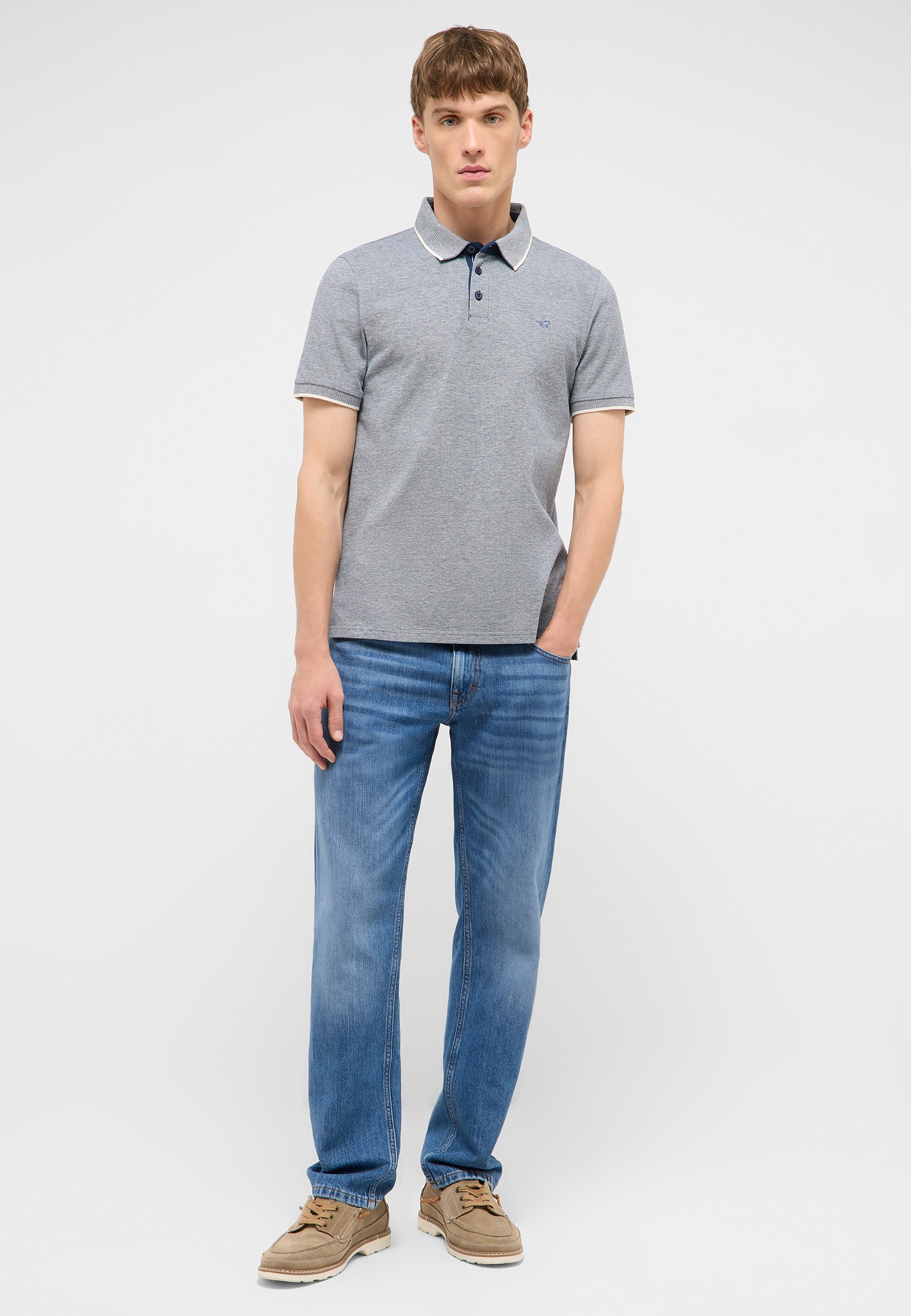 polo shirt, polo, polo shirt grey, short sleeve, blue jeans