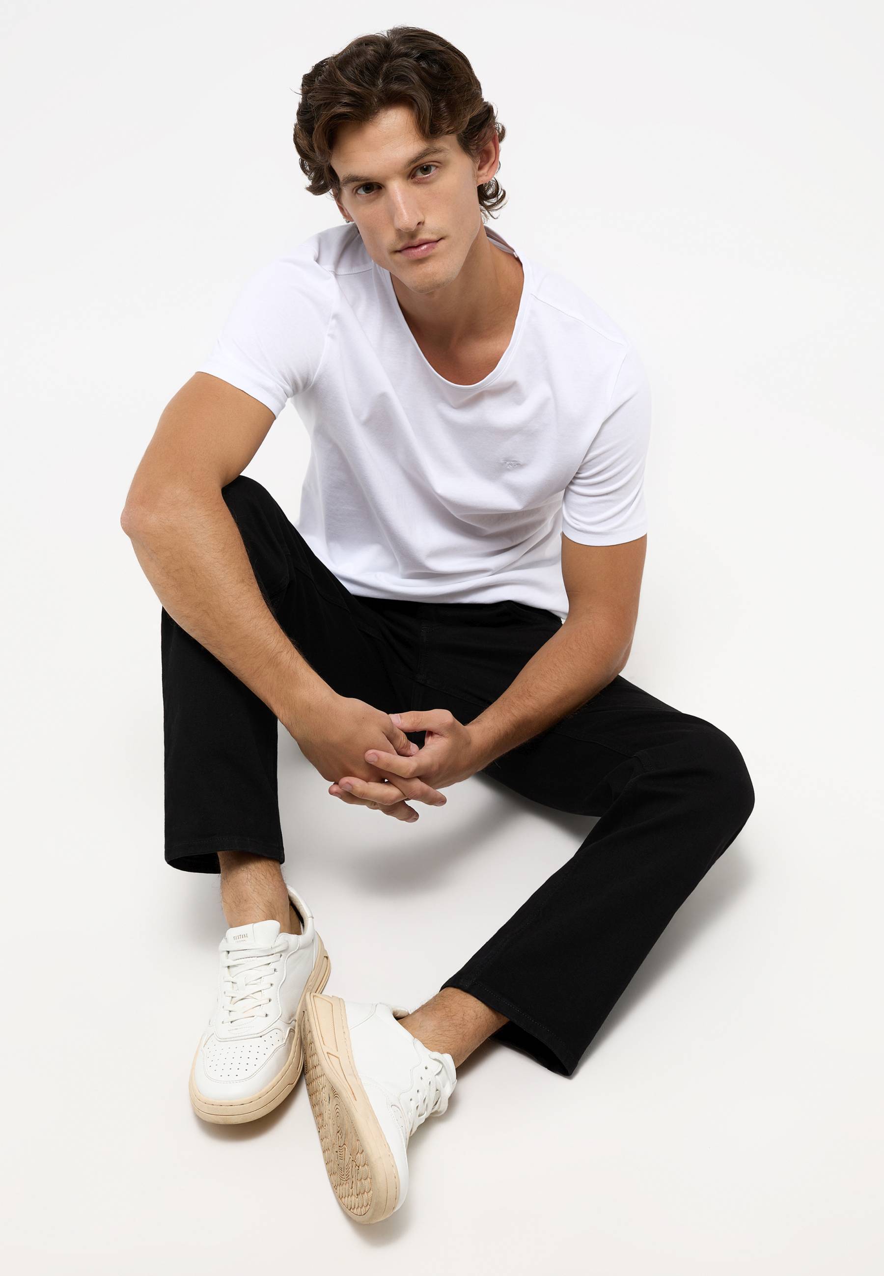 Mustang Herren Jeans Style Tramper Straight, schwarz dunkel