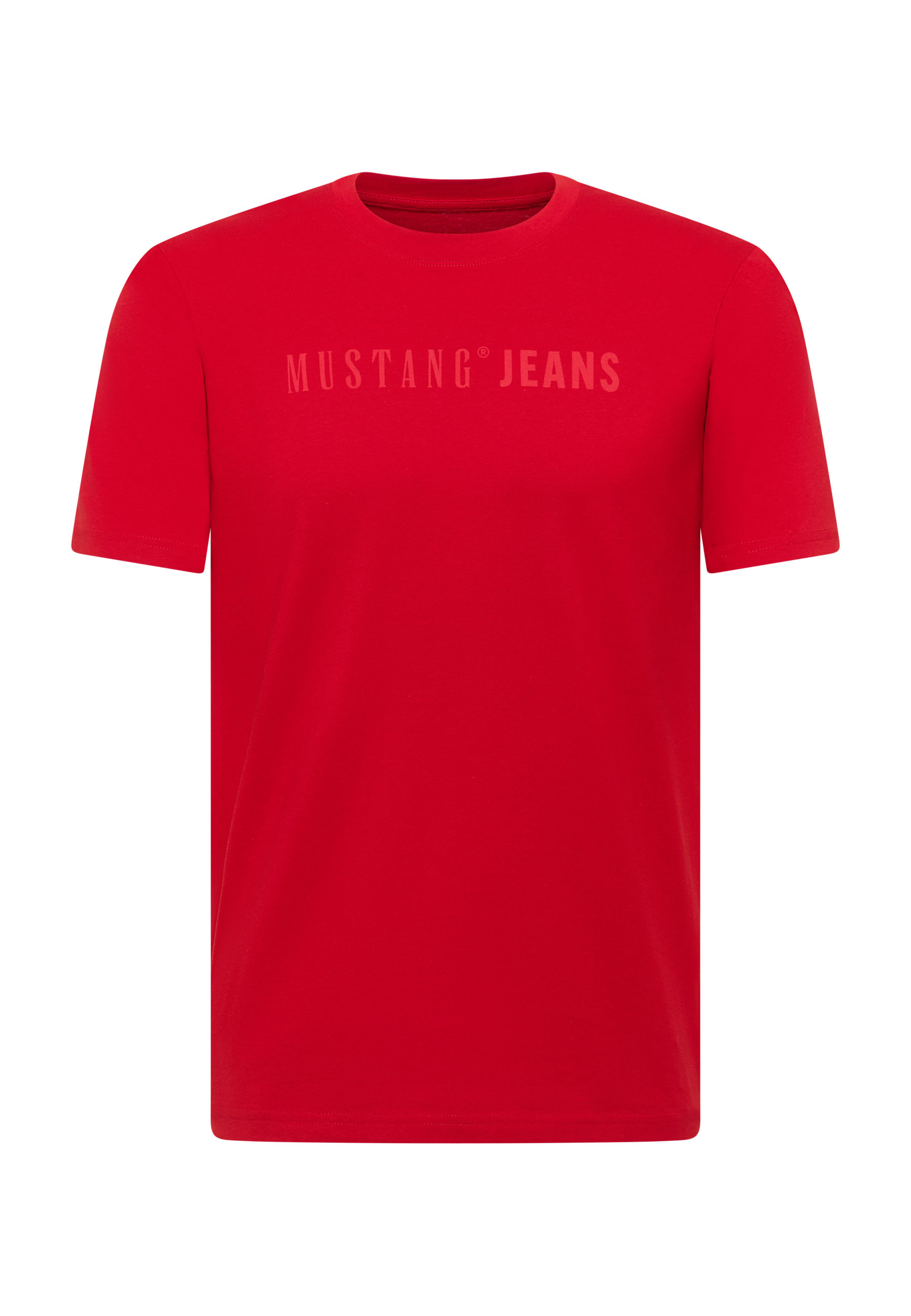 Tee, T-Shirt, Rotes Shirt, Mustang Jeans, Kurzarm
