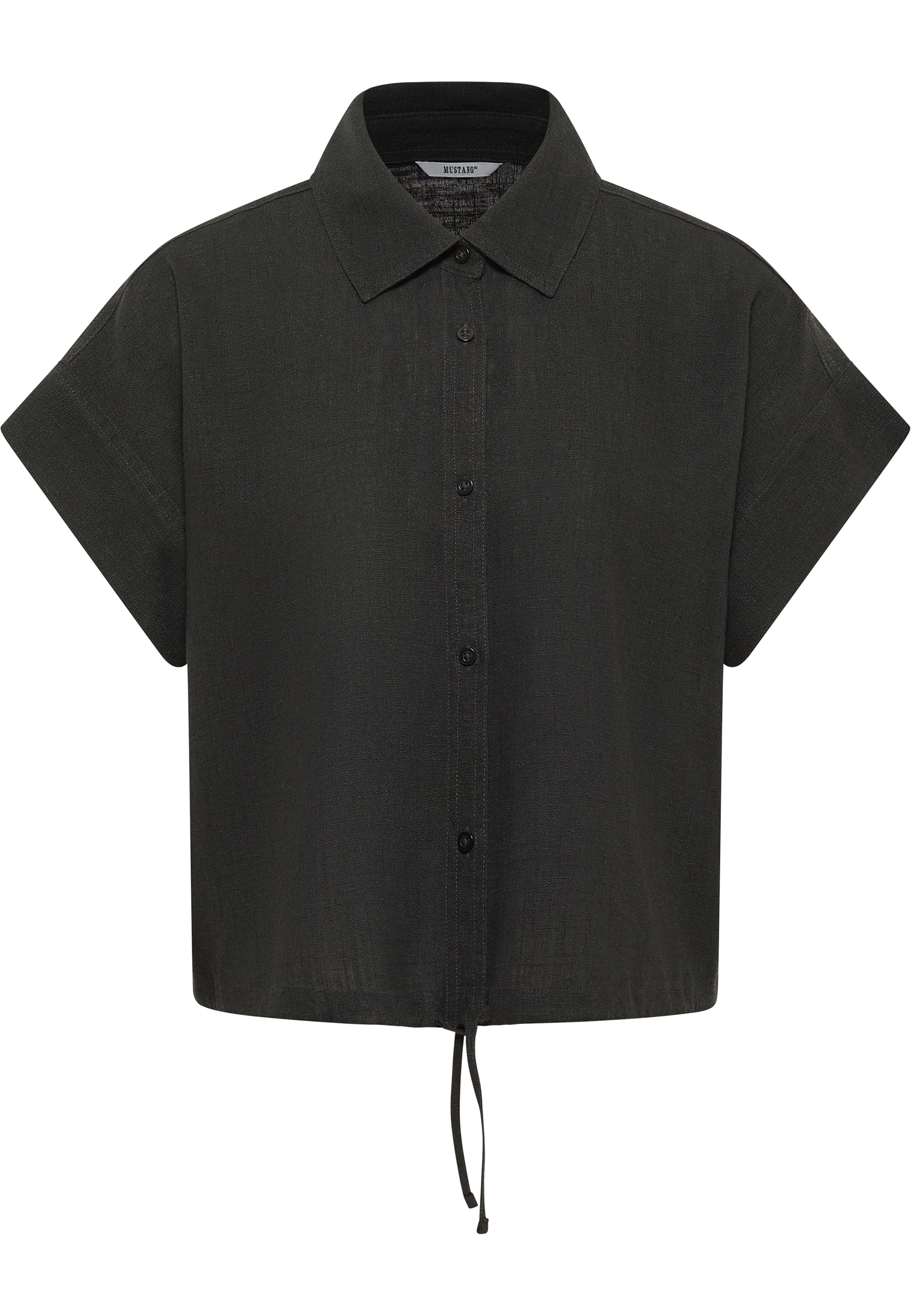 Mustang Damen Kurzarmbluse Style Muce Short Sleeve, schwarz