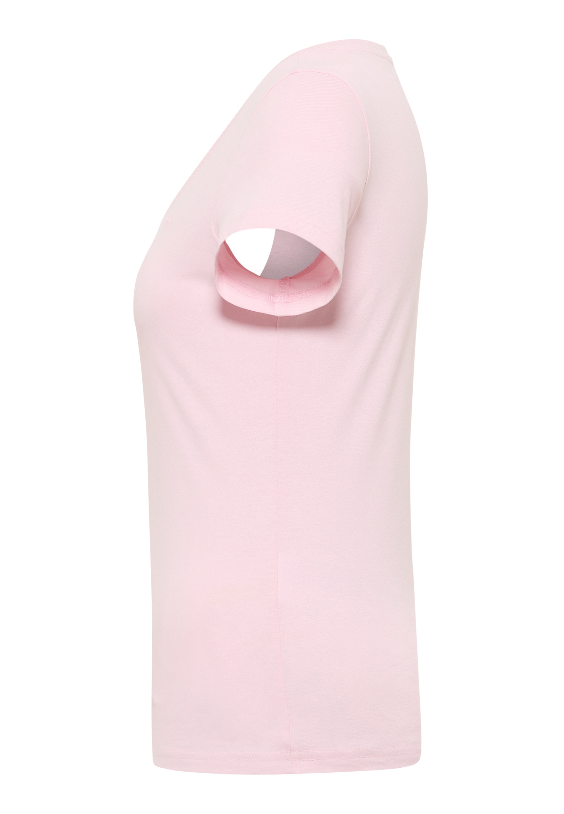 T-Shirt, Rundhals, Kurzarm, Pastellpink, Baumwolle