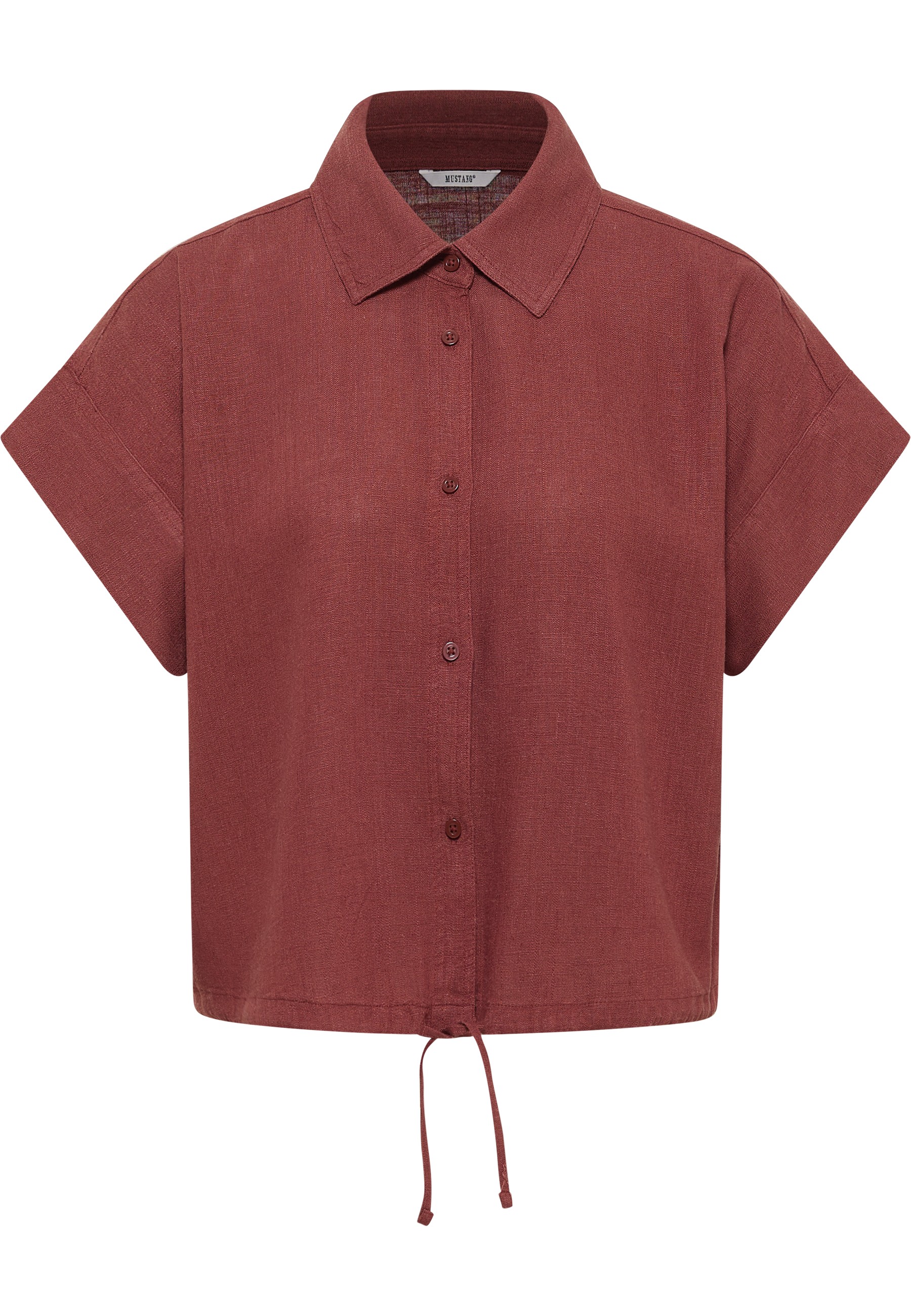 Mustang Damen Kurzarmbluse Style Muce Short Sleeve, weinrot