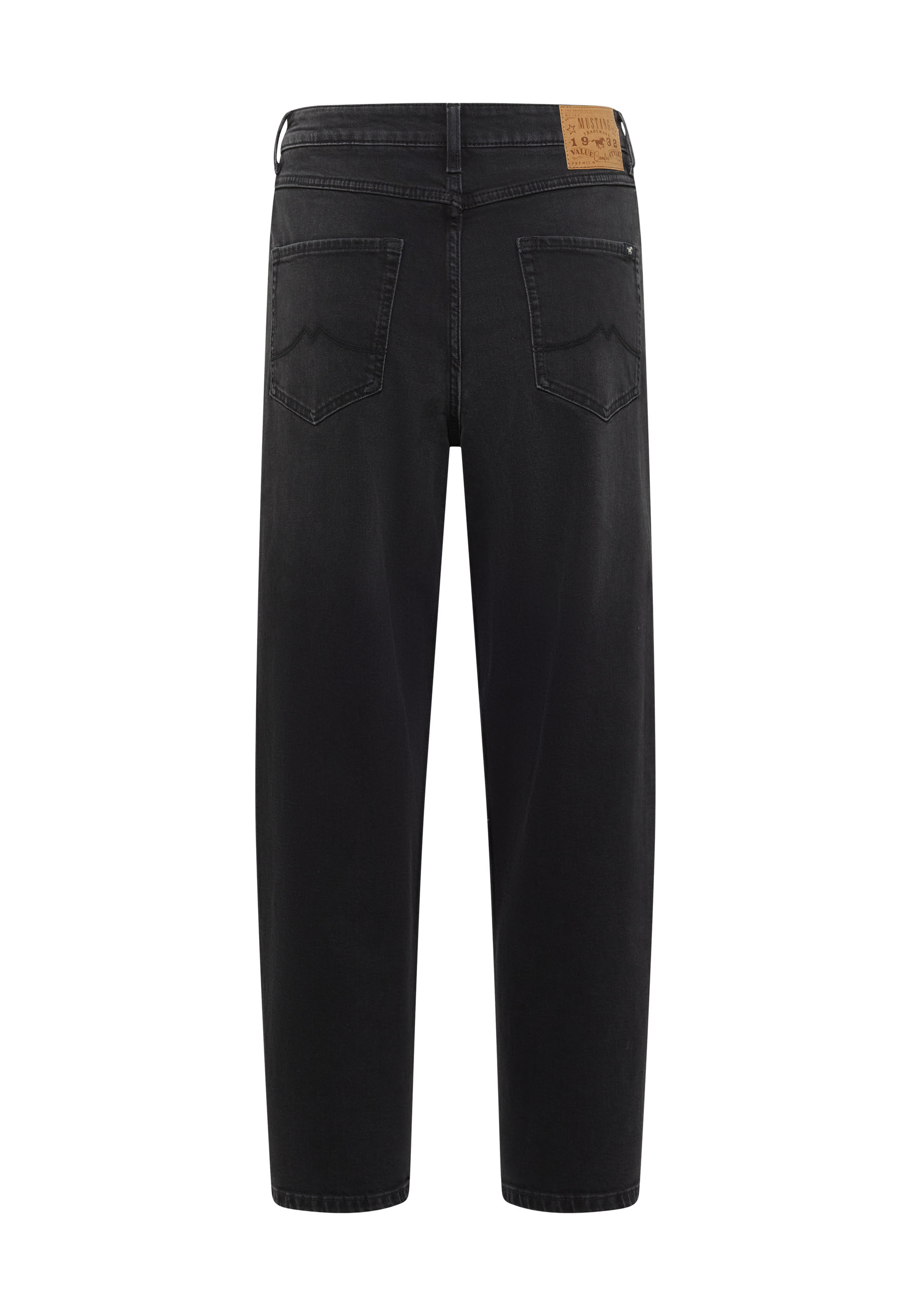 Jeans, Hose, Schwarz, Backpocket, Gerader Schnitt