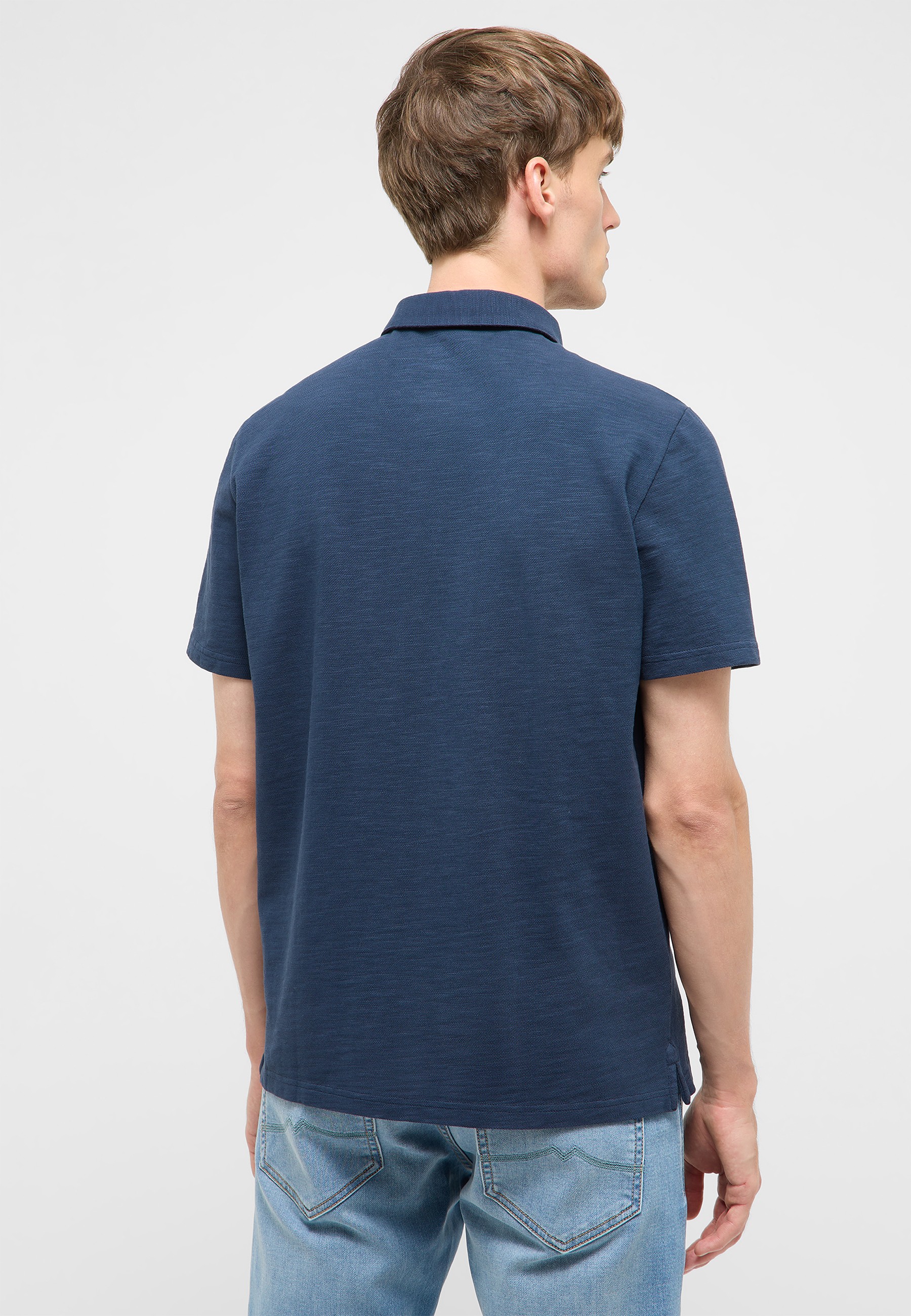 Polo-Shirt, Kurzarm, Navy, Kragenpolo, Baumwolle