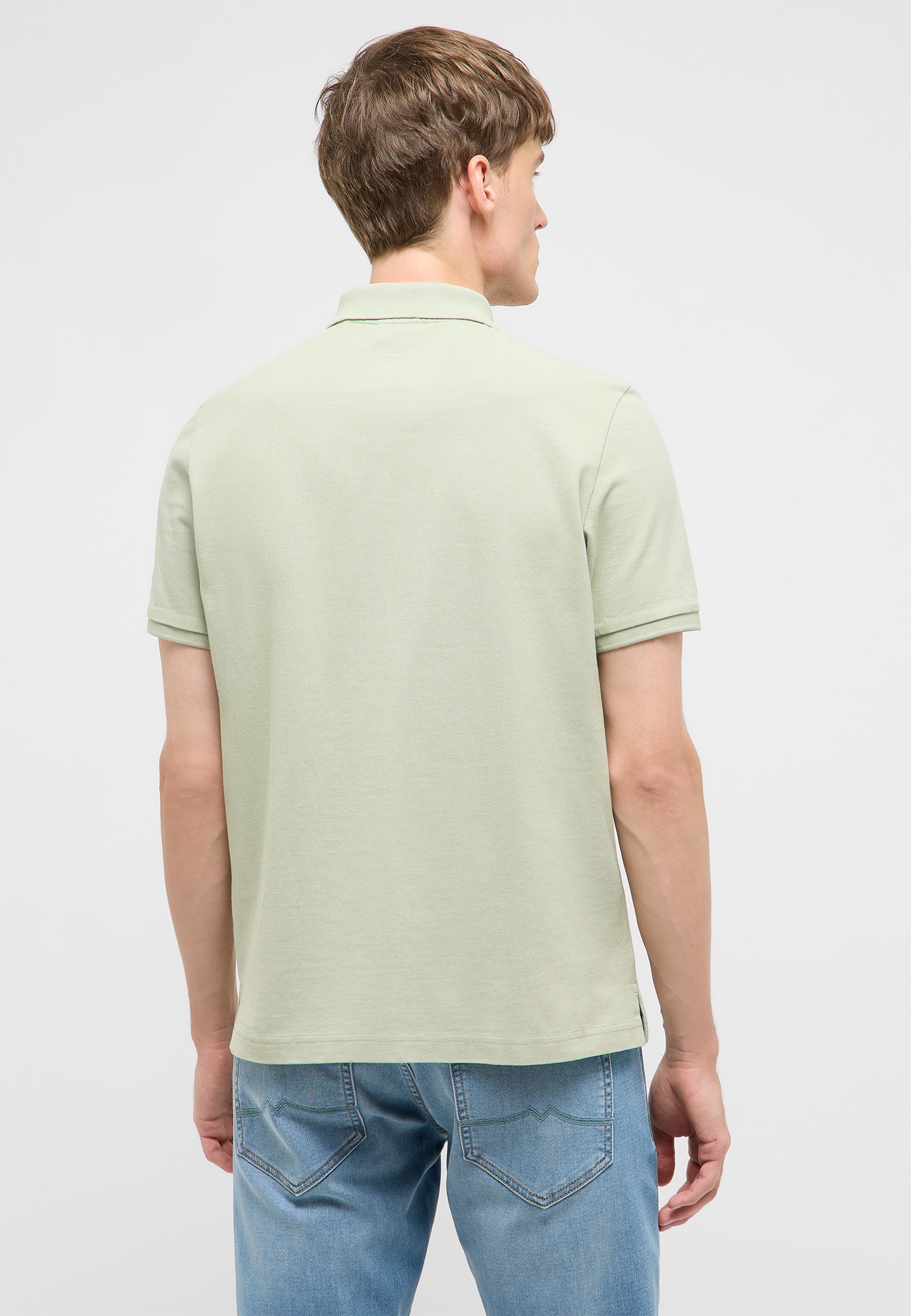polo shirt, short sleeve, polo, light green, cotton