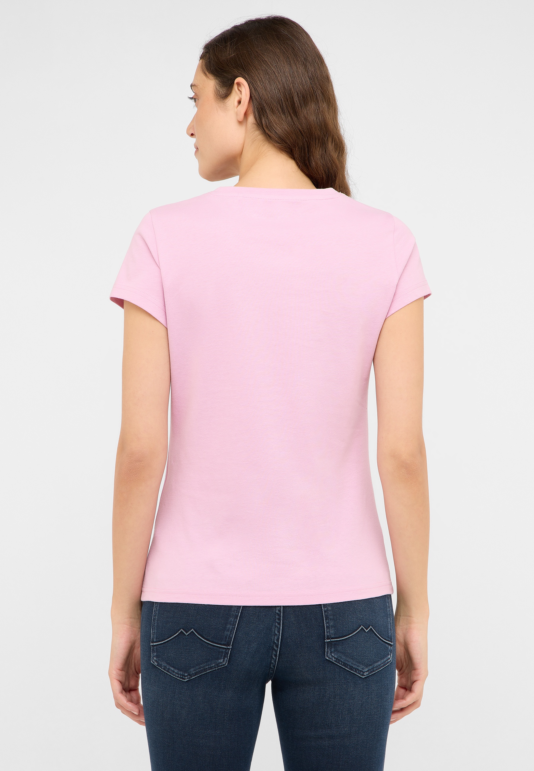 T-Shirt, Rundhals, Kurzarm, Rosa, Einfarbig