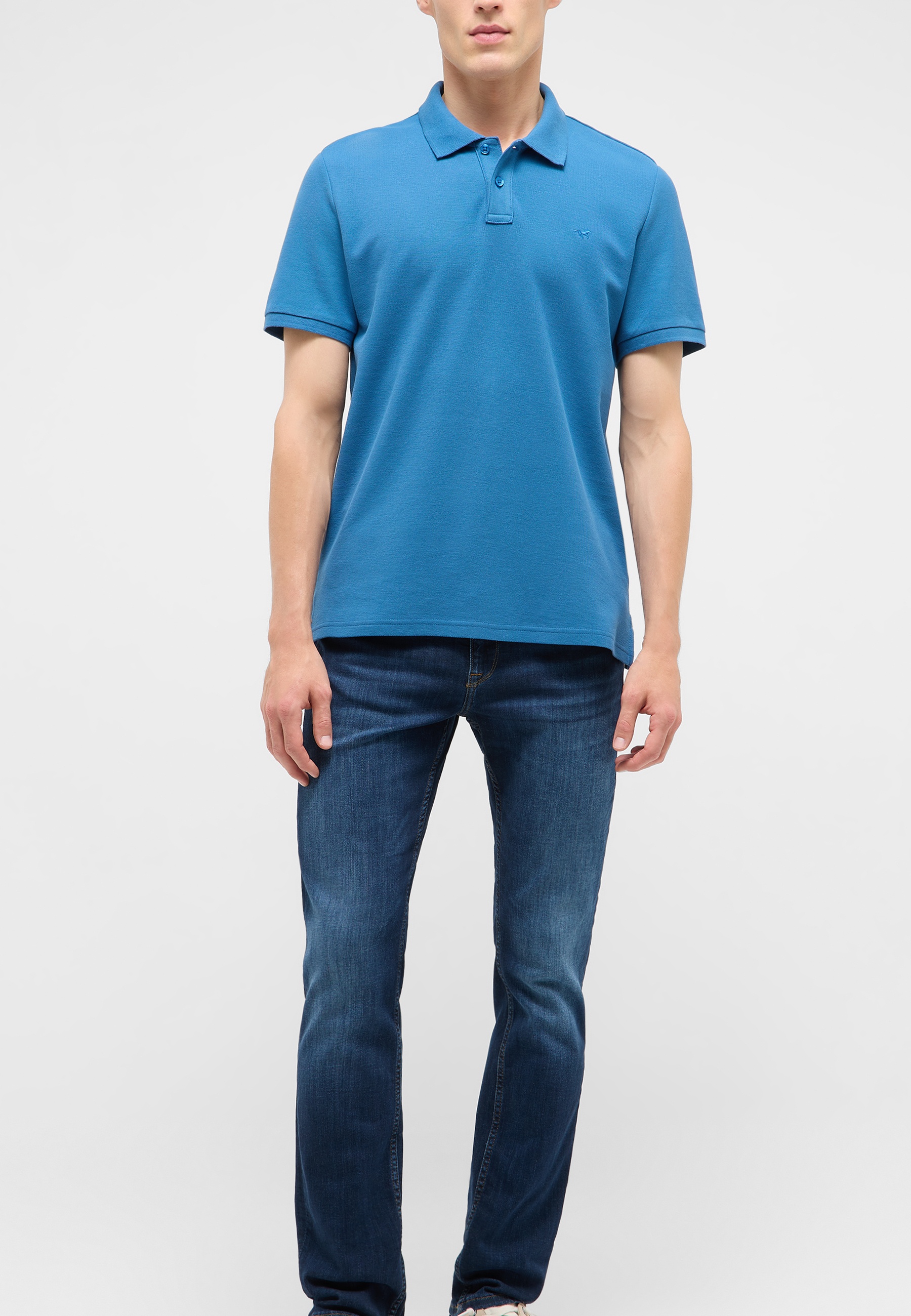 polohemd, blaues polo, kurzarm, strick-polo, casualoberteil