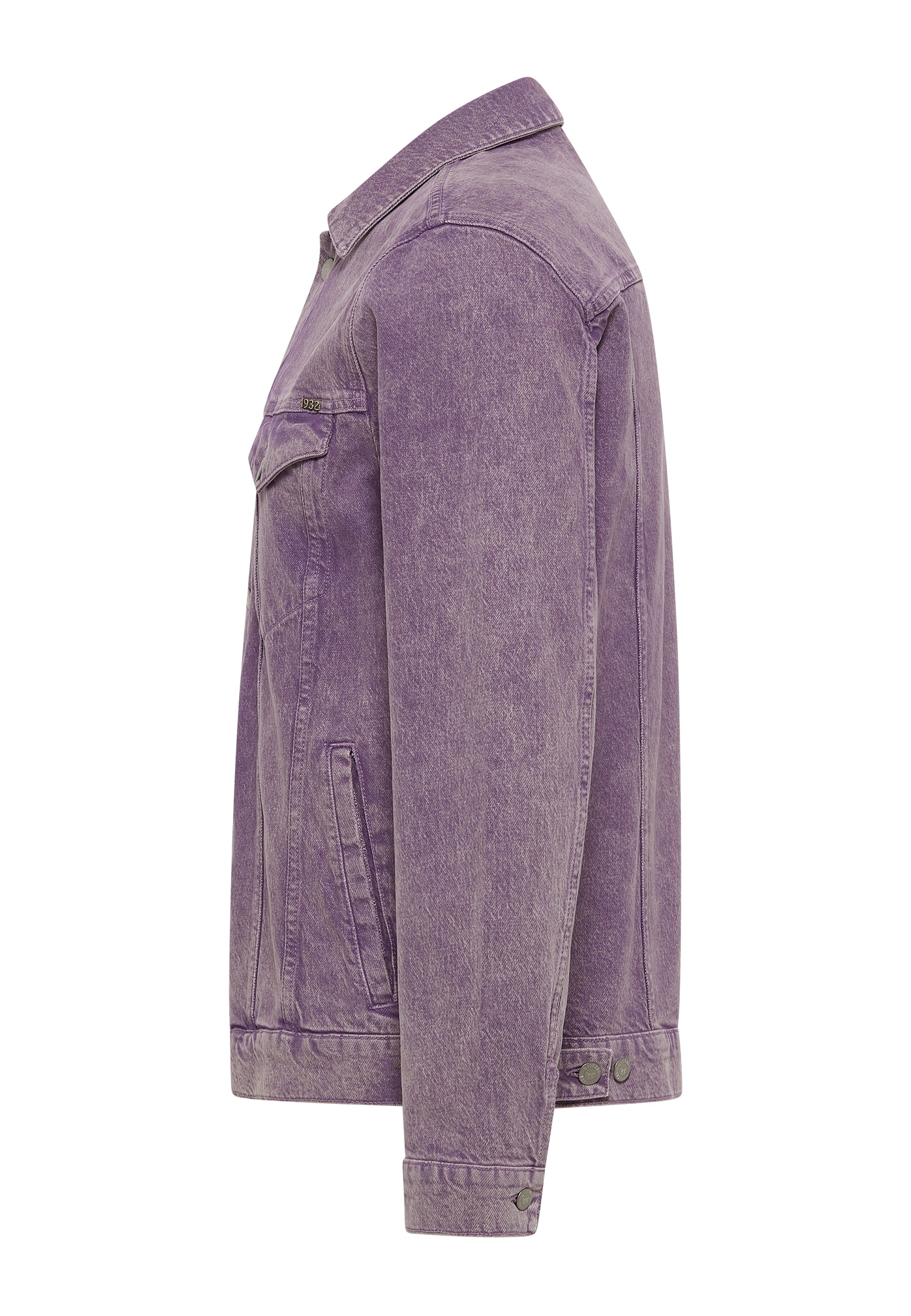 Jacke, Denim, Lila, Langarm, Knopfbreitband