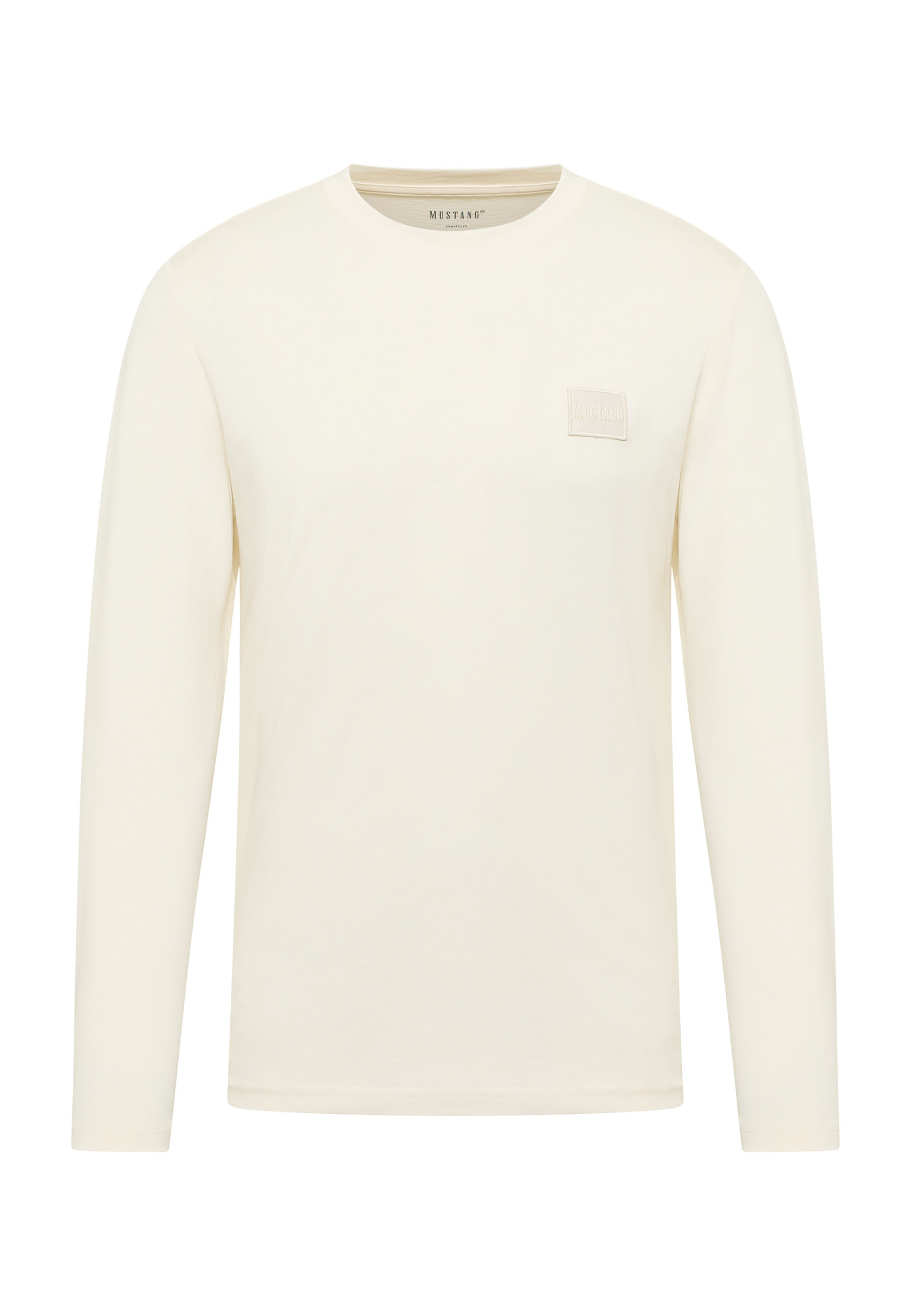 Pullover, Longsleeve, Plain, Weiß, Bekleidungsetikett