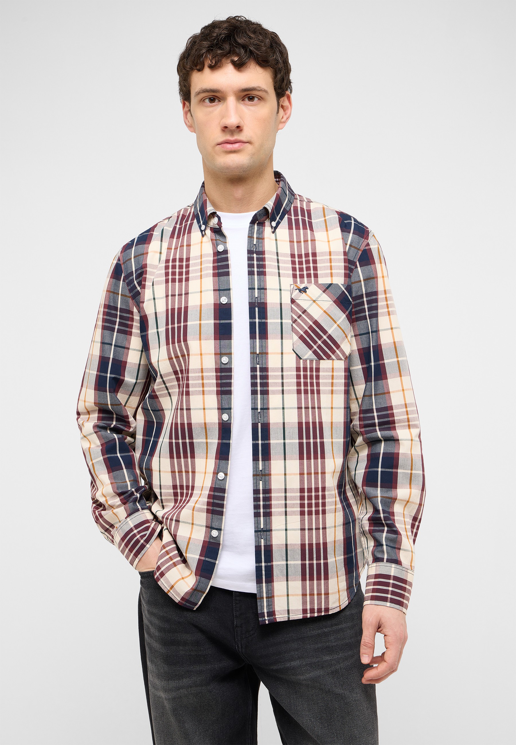 shirt, plaid, flannel, button-down, pocket