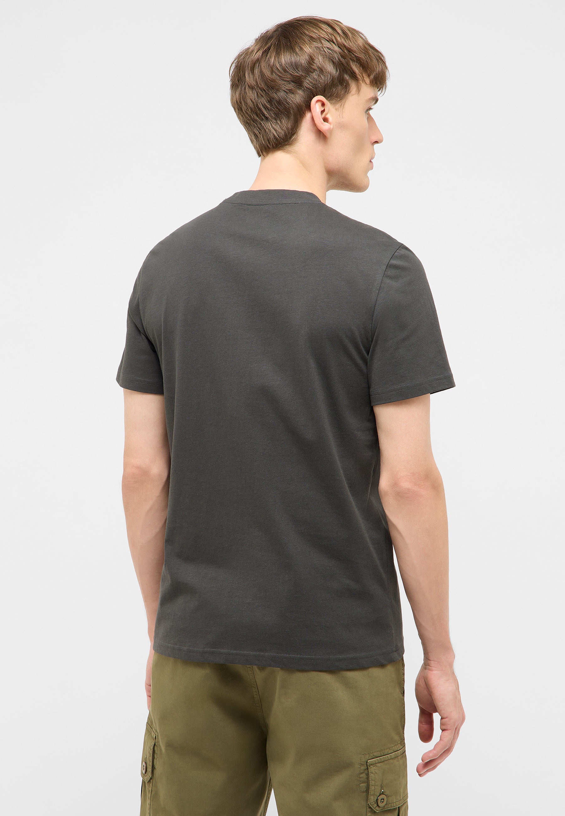 T-Shirt, Kurzarm, einfarbig, Rundhalsausschnitt, Rückansicht