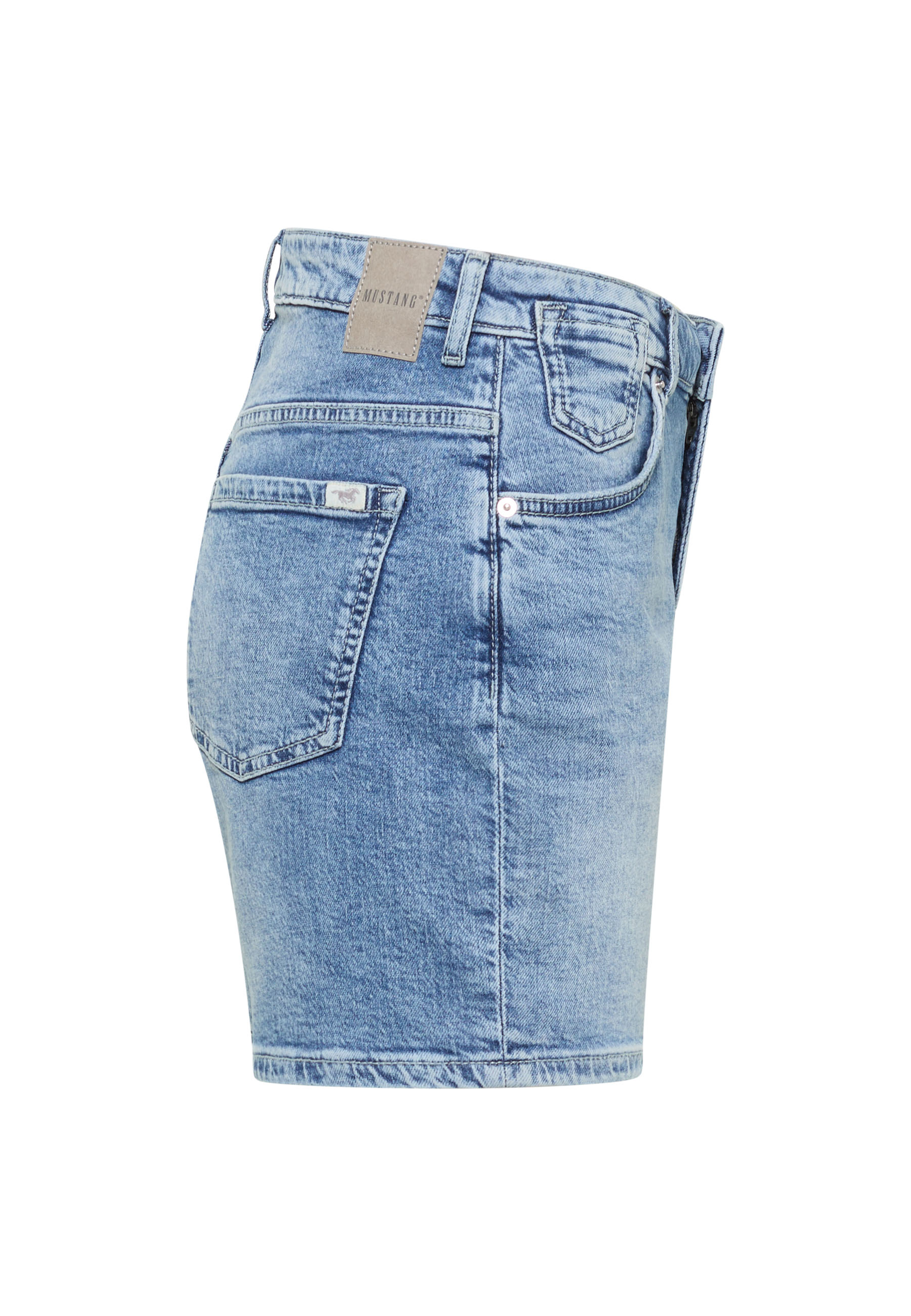 Jeanshort, Denim, Light blue, Back pocket, Gürtellasche