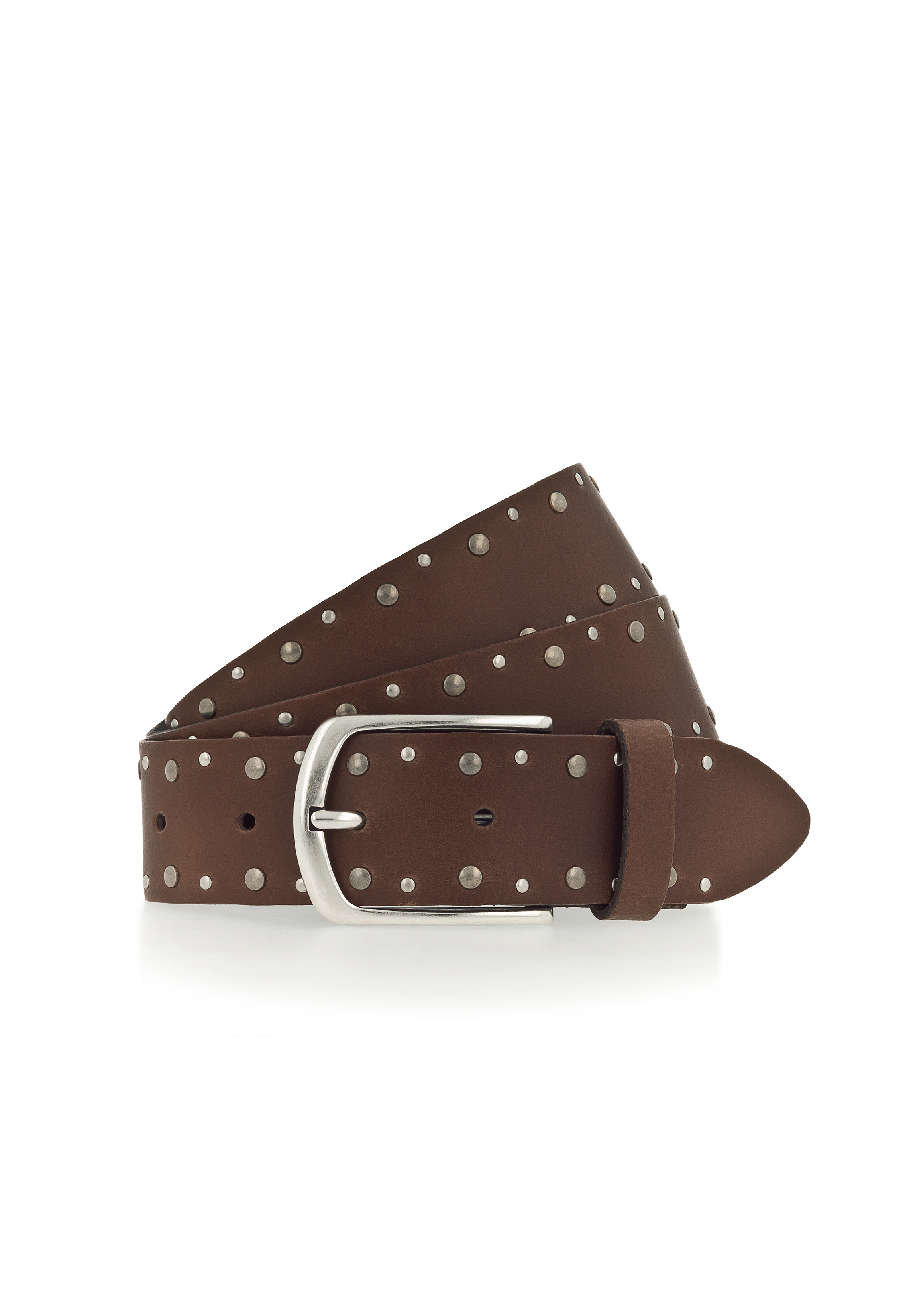 Gürtel, Leder, Stoffgürtel, Nieten, Braun