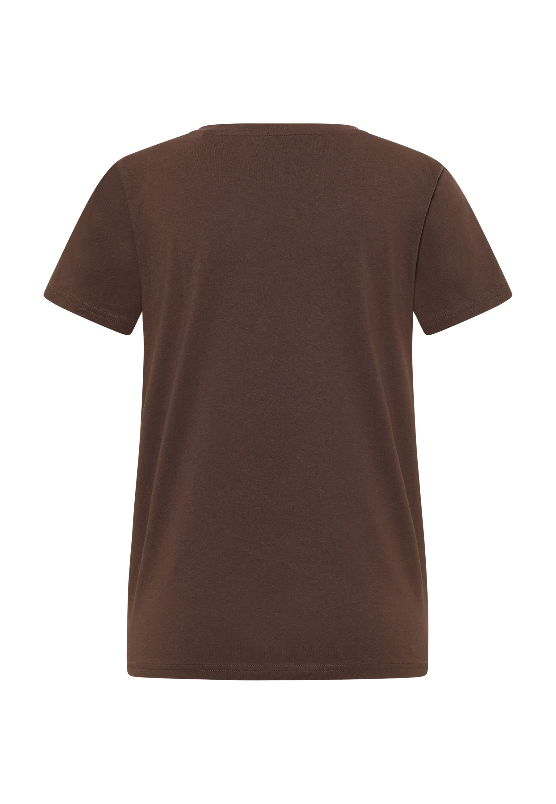Tee, T-Shirt, Braun, Kurzarm, Baumwolle