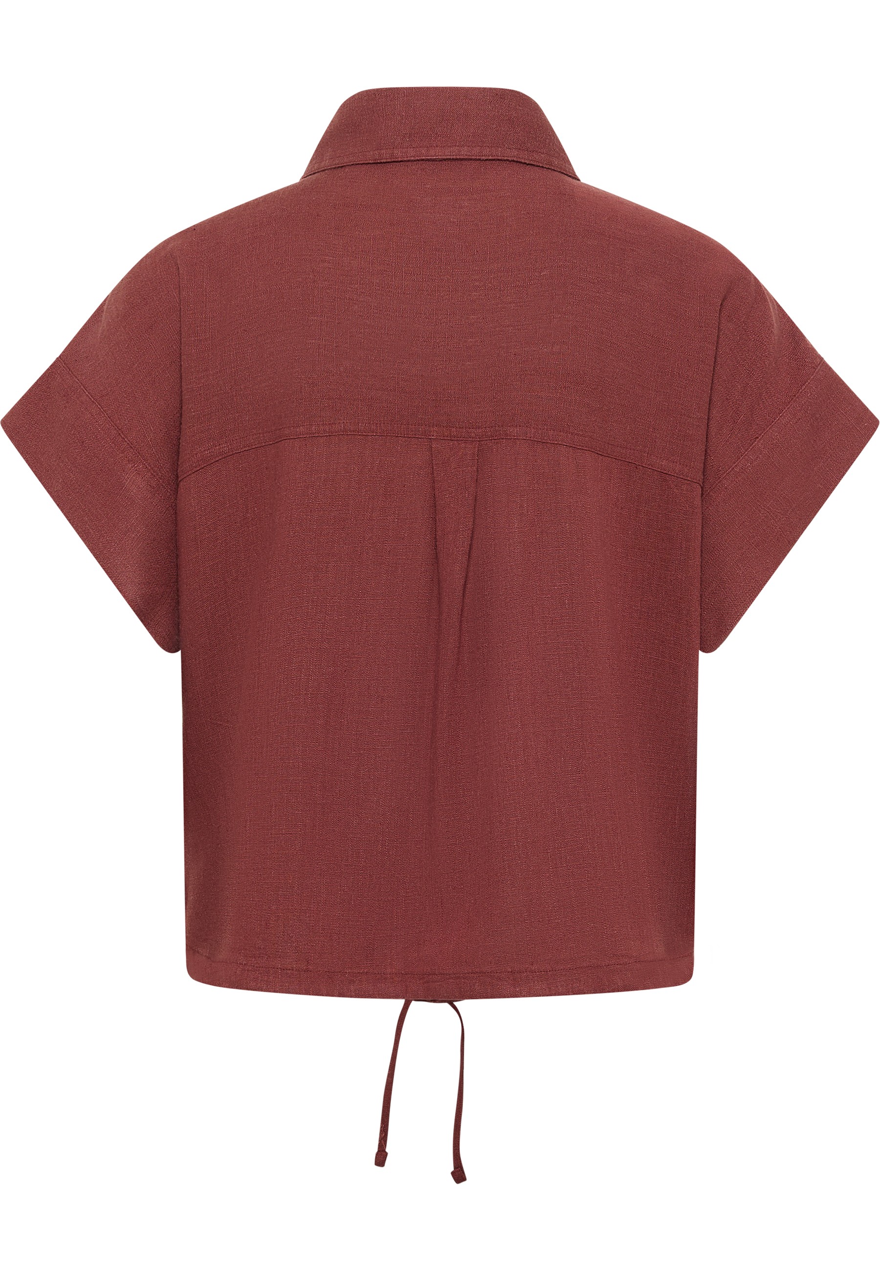 Kurzarmhemd, Rotes Oberteil, Kragen, Rotes Shirt, Leinenlook