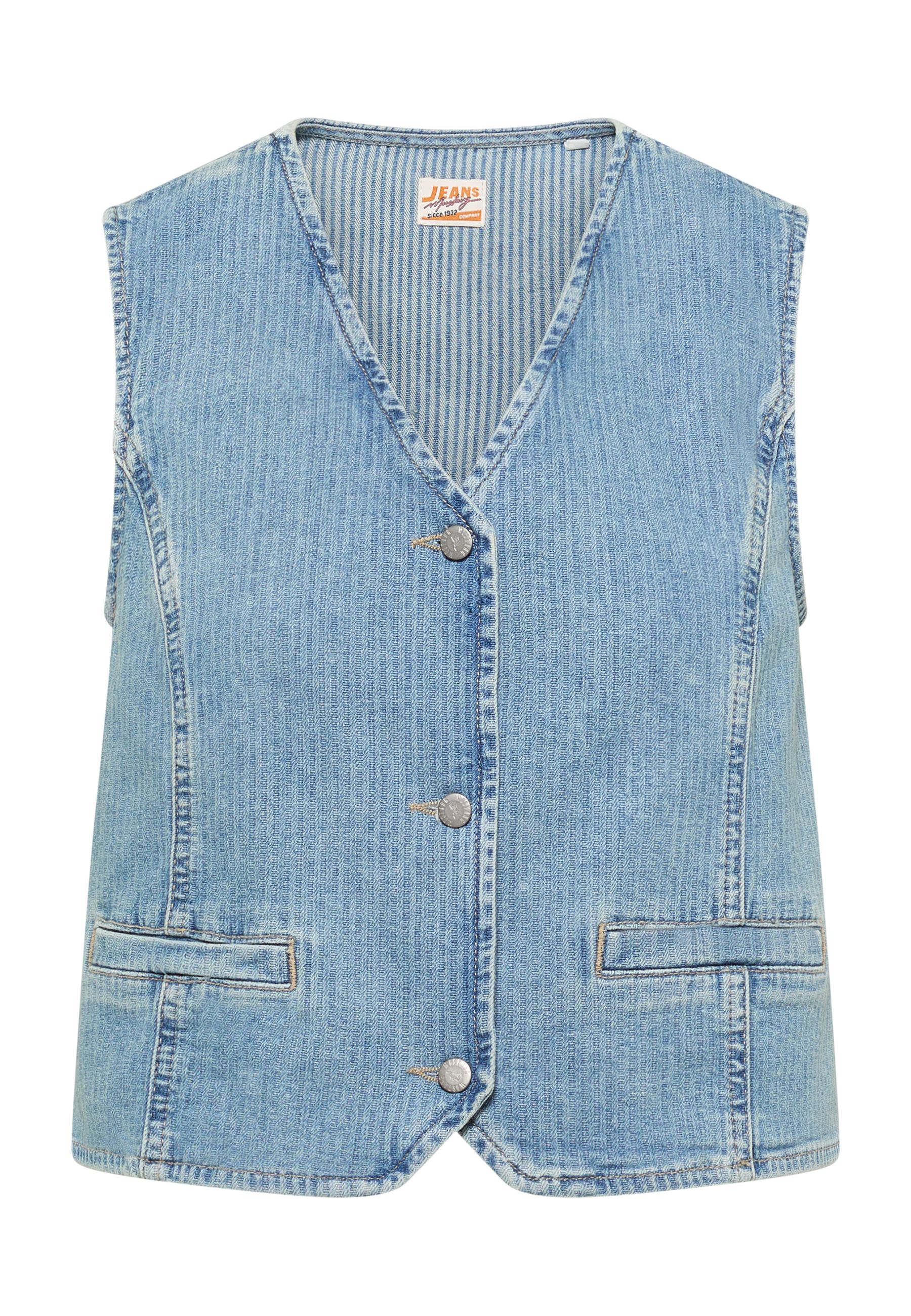 Mustang Damen Weste Style Tull Denim Vest, hellblau