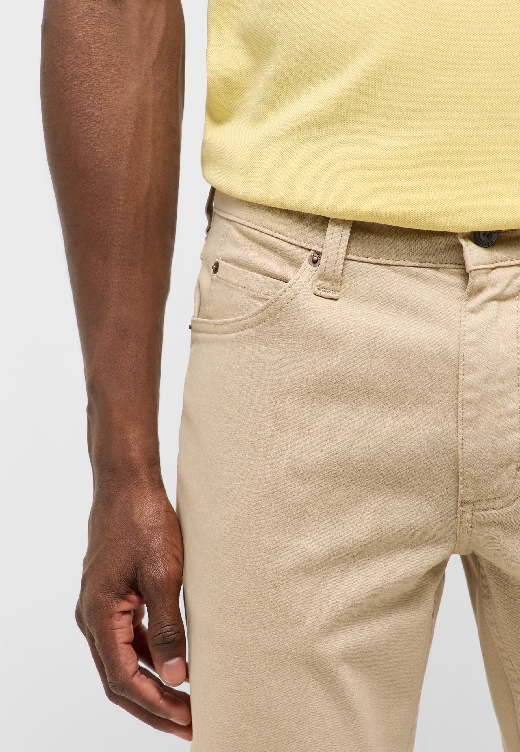 Chinos, Beige, Hose, Gürtelschlaufen, Einfache Tasche