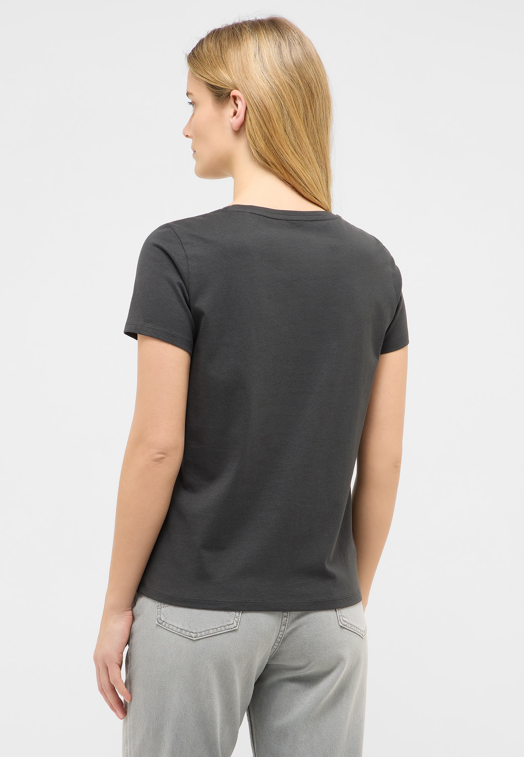 T-Shirt, Kurzarm, Graues Shirt, Baumwolle, Casual