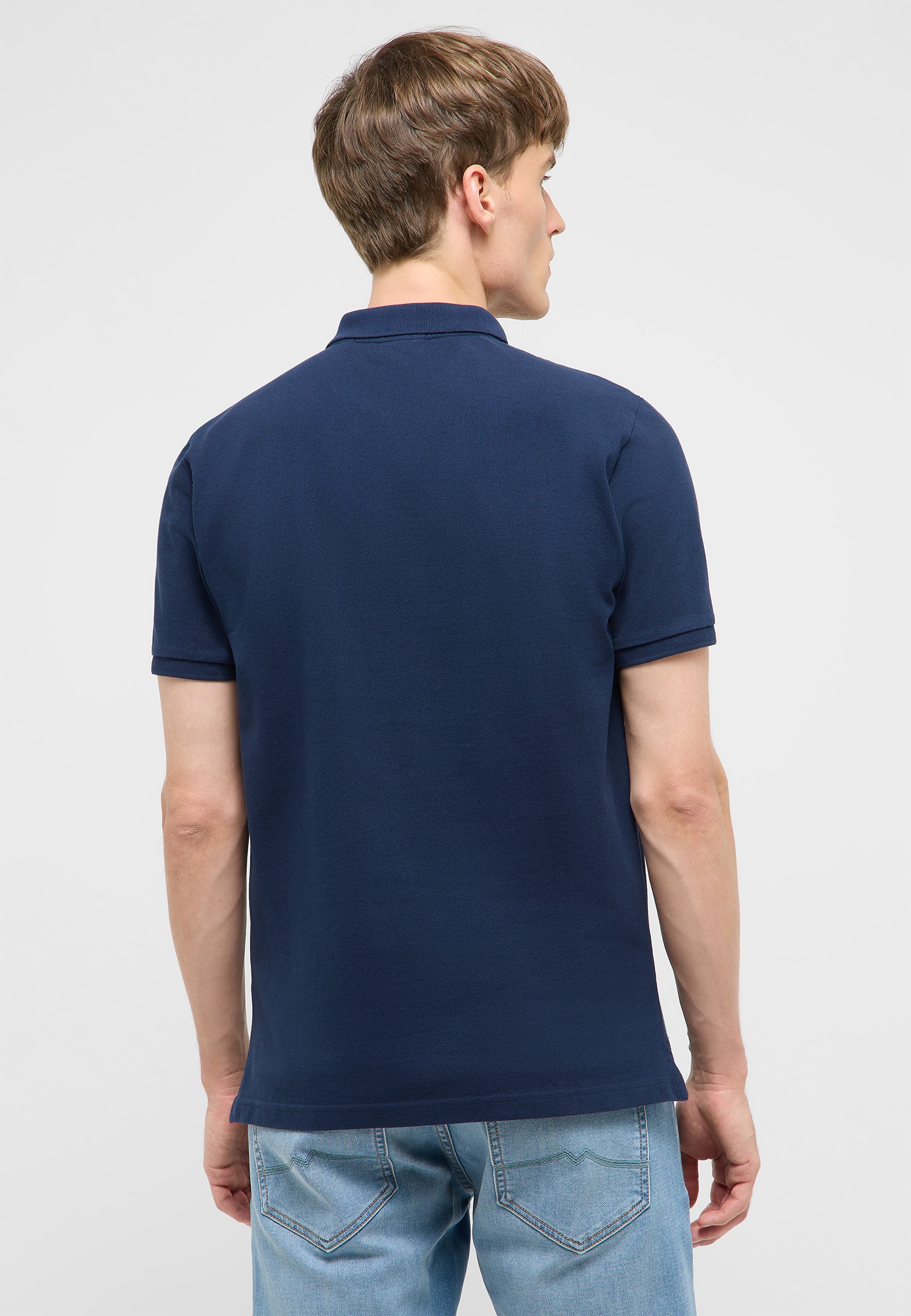 Polo-Shirt, Kurzärmelig, Navy, Kragen, Baumwolle