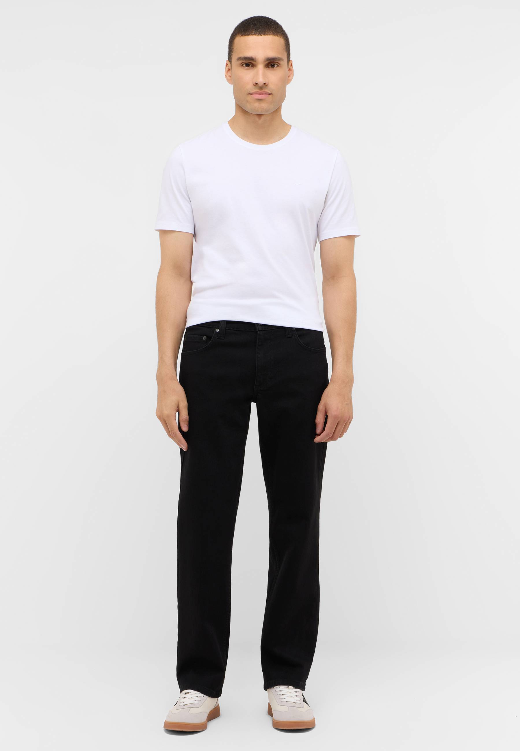 Hosen, T-shirt, Person, Stehend, Mann