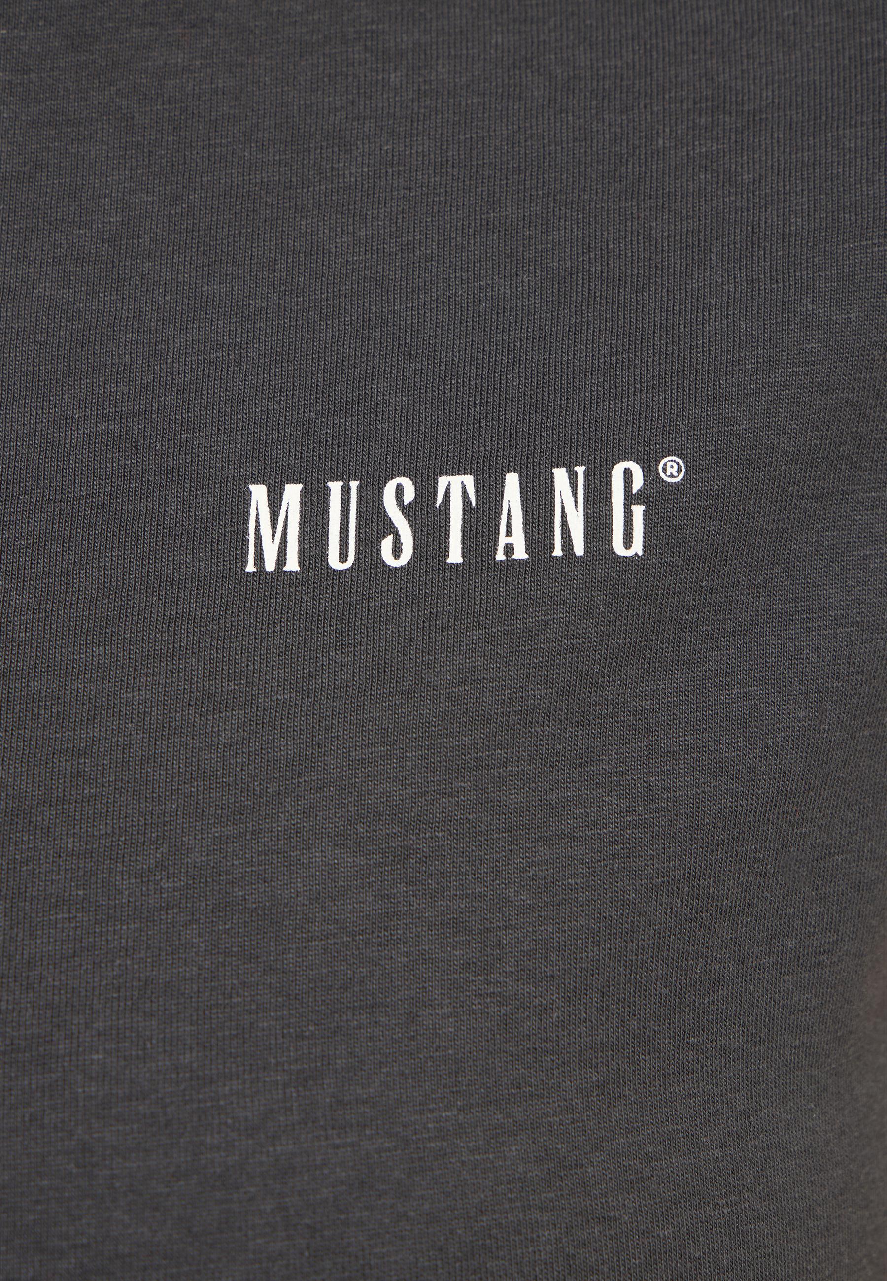 Mustang, T-Shirt, Grau, Logo, Kopfbereich