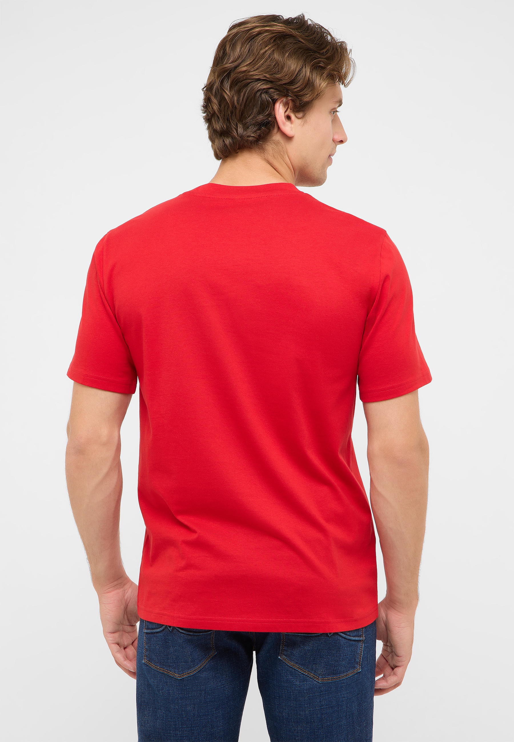 T-Shirt, Kurzarm, Rotes Shirt, Unifarben, Baumwolle?