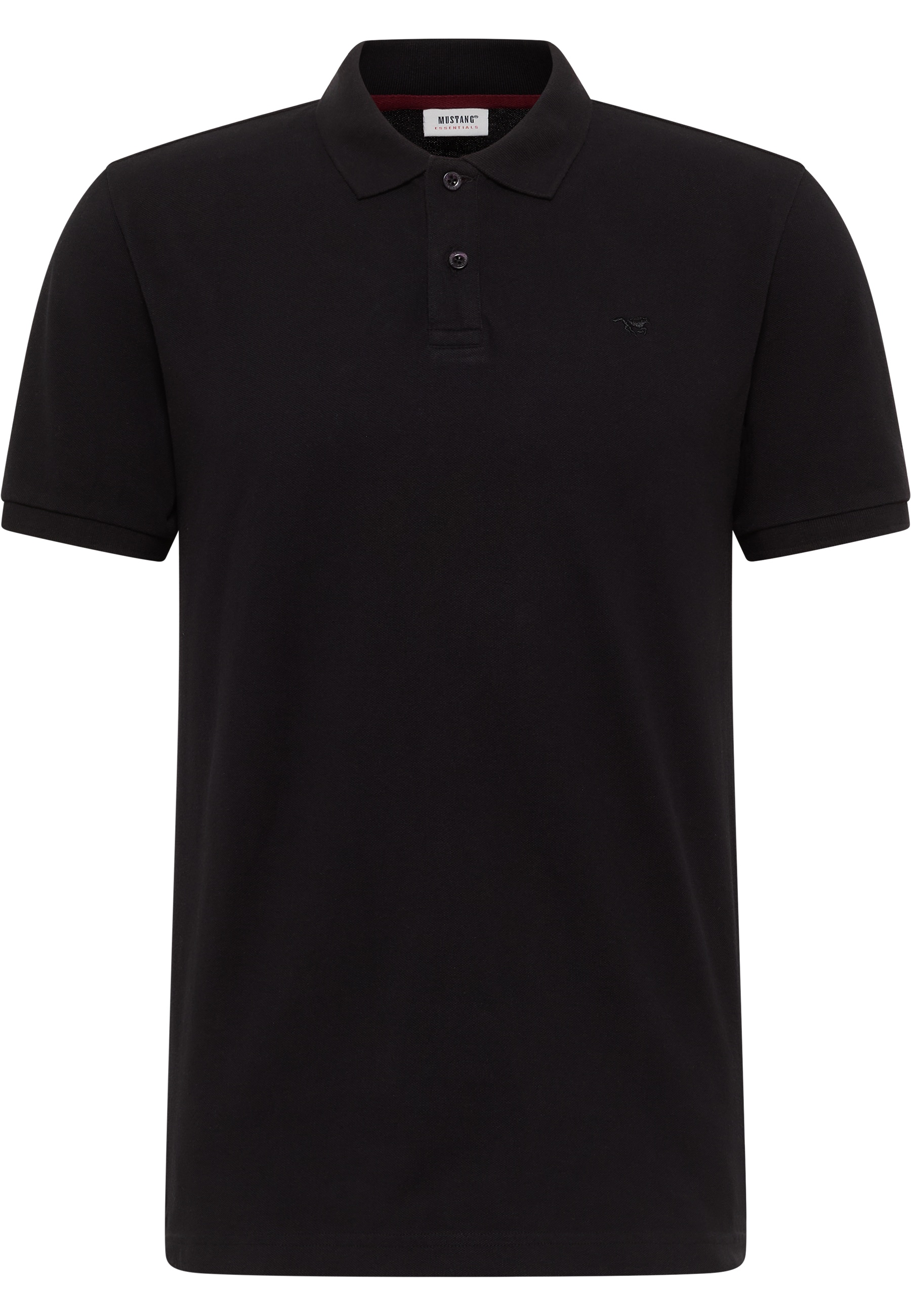 Polo-Shirt, Kurzarm, Schwarz, Kragen, Logo wandert klein
