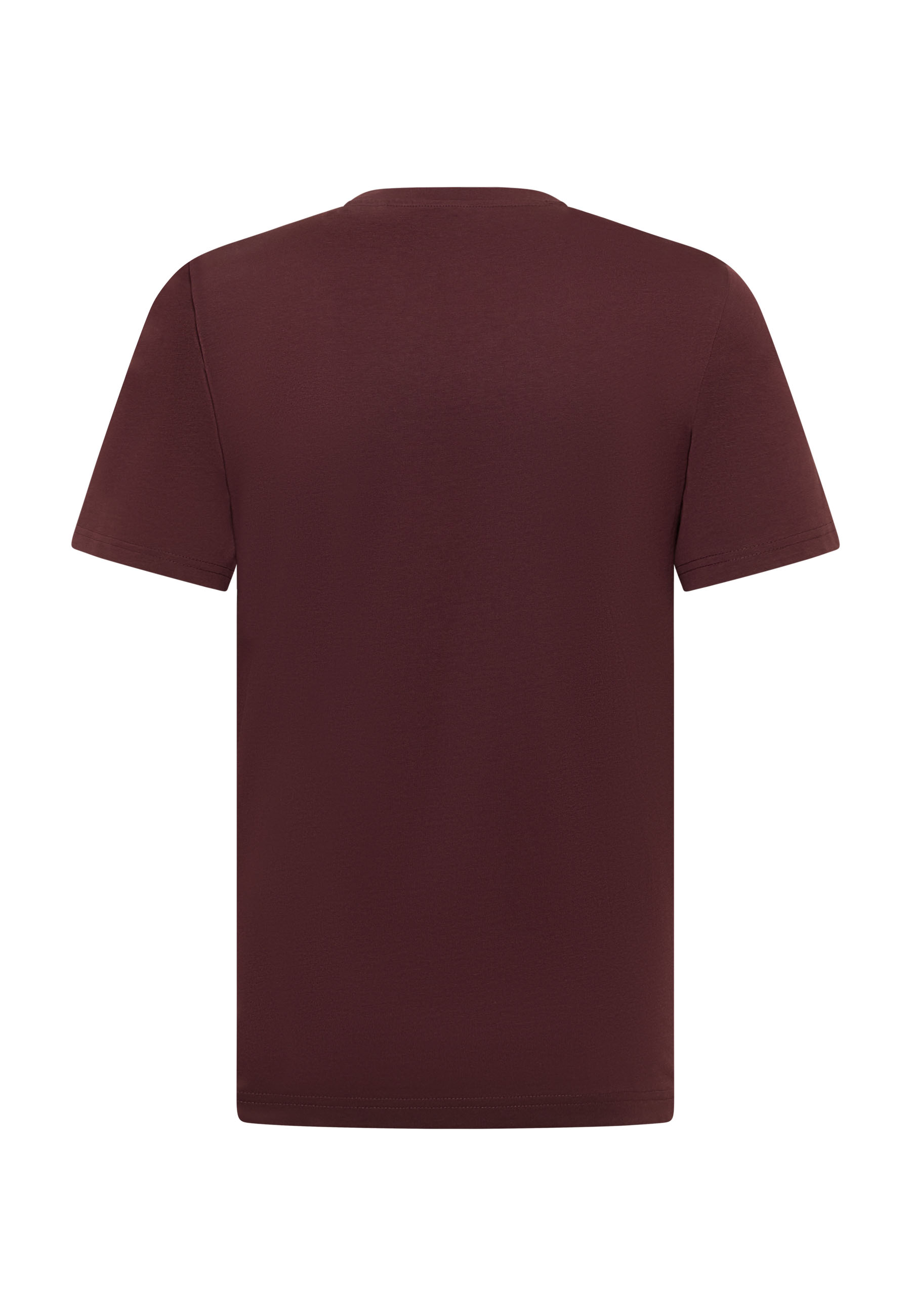 T-Shirt, Kurzarm, Uni Farbe, Burgunderrot, Rundhals