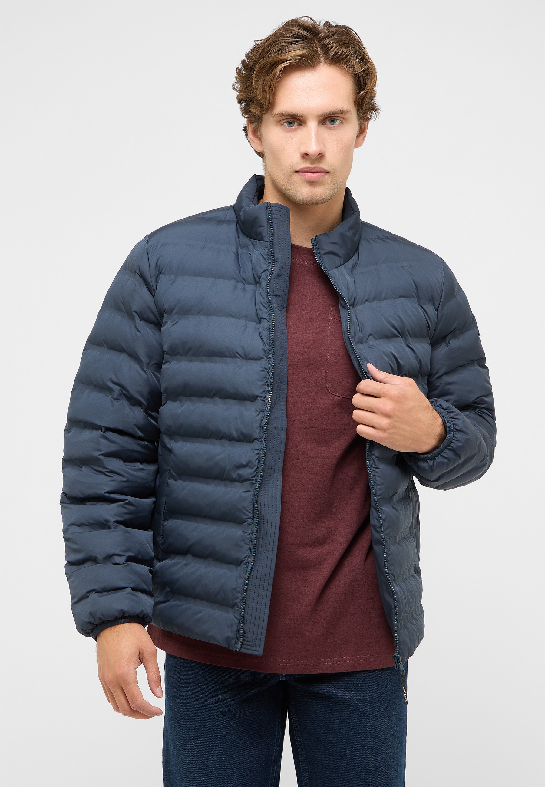 Pufferjacke, Daunenjacke, Außenjacke, Blau, Reissverschluss