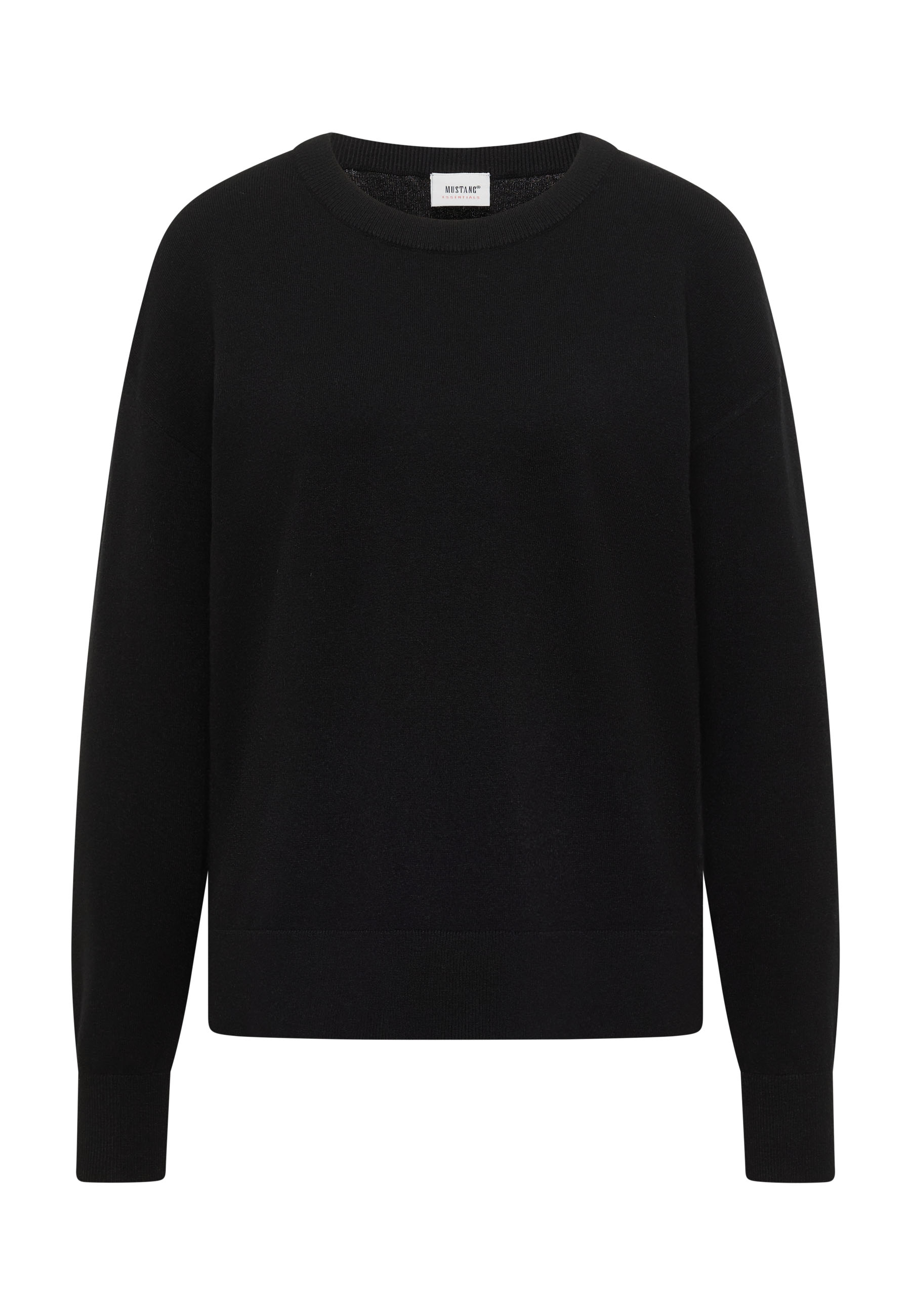 Pullover, Schwarz, Kuschelig, Rundhalsausschnitt, Langarmshirt