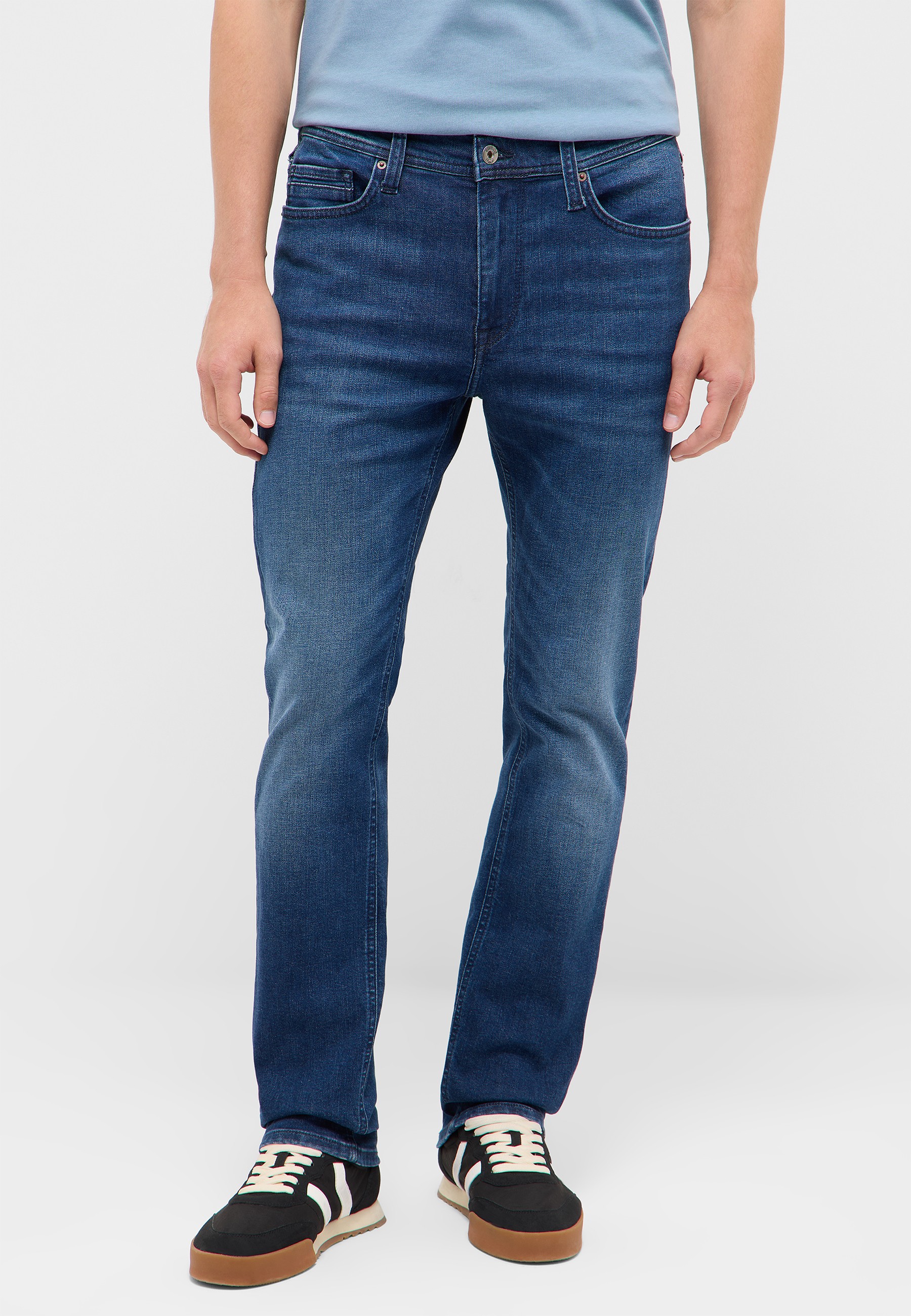 Jeans, Straight Leg, Denim, Blue, Casual Pants