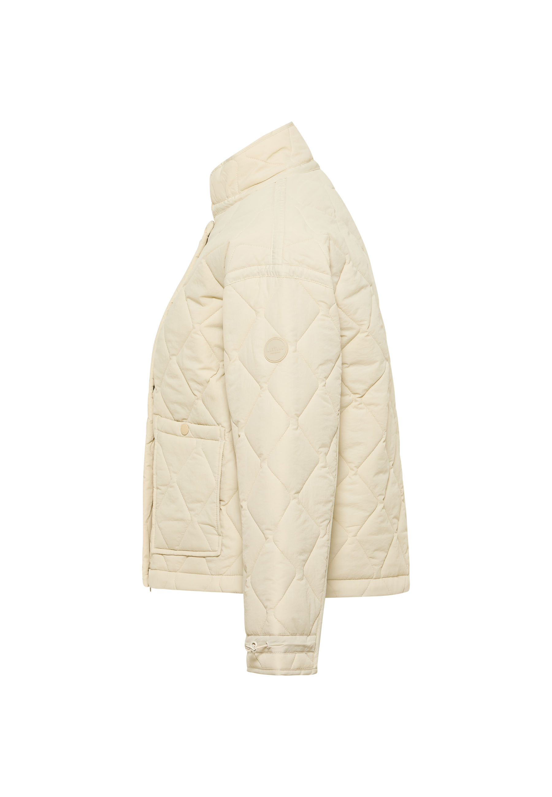 Quilted jacket, Puffer, Beige, Long sleeve, Pocket