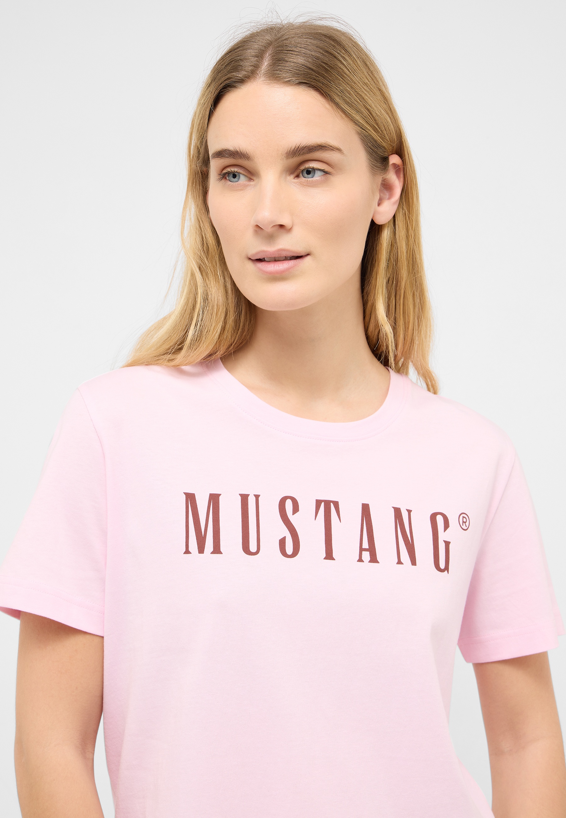 t-shirt, pink, Textdruck, Mustang, Kurzarm