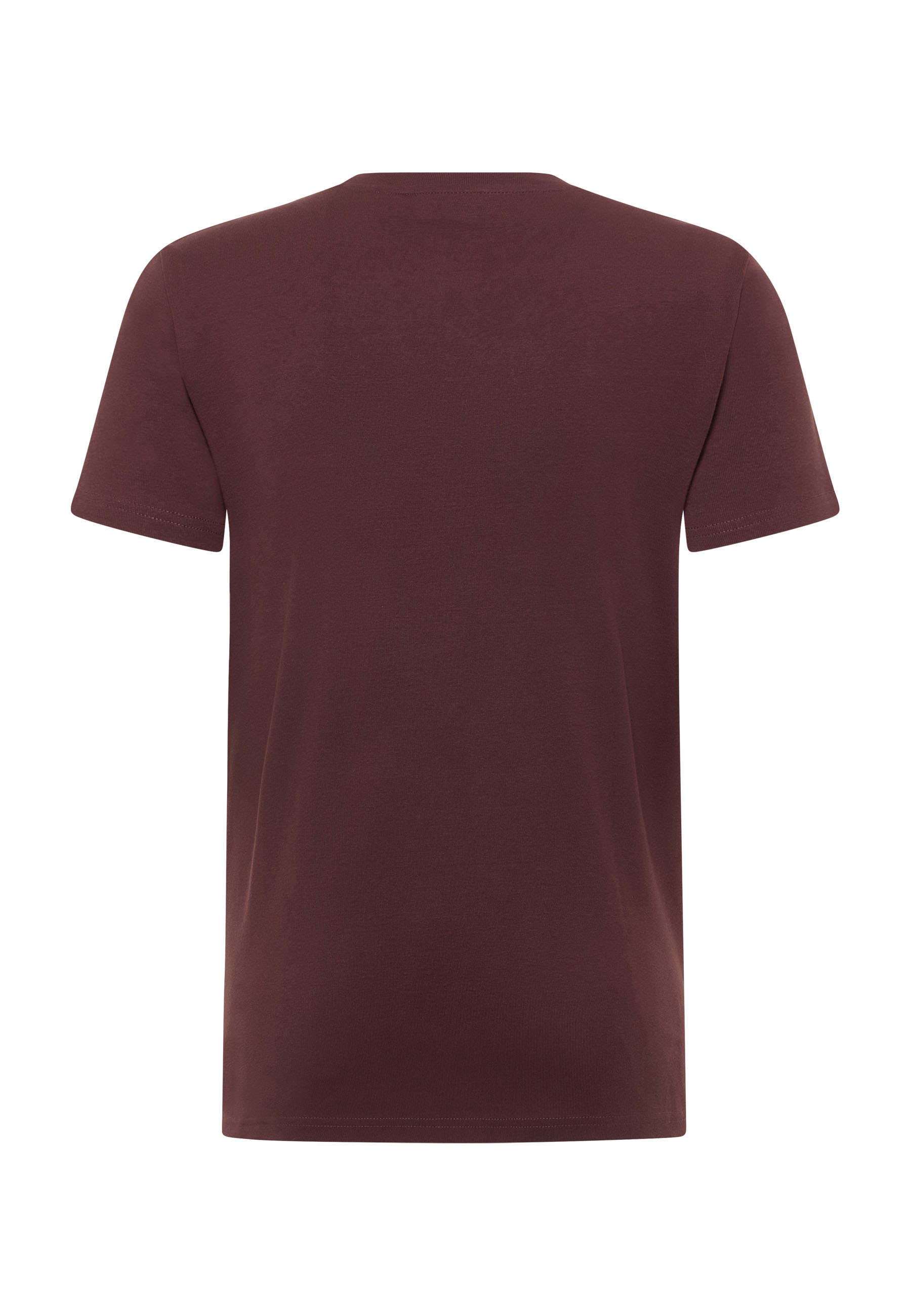 T-Shirt, Kurzarm, Uni-Farbe, Rundhals, Bordeaux