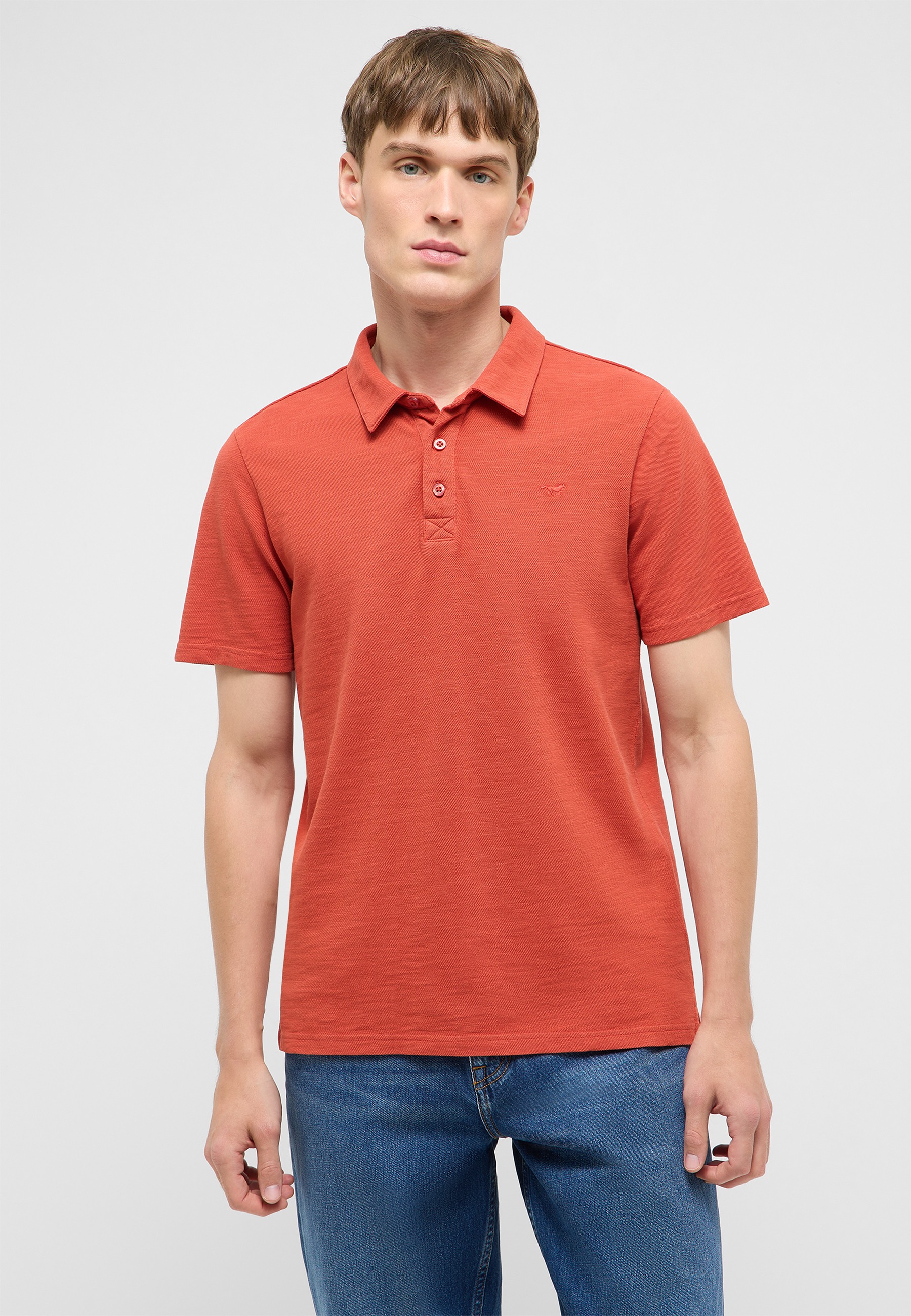 Polohemd, Kurzärmlig, Männer, ockerorange, Polo-Shirt mit Kragen