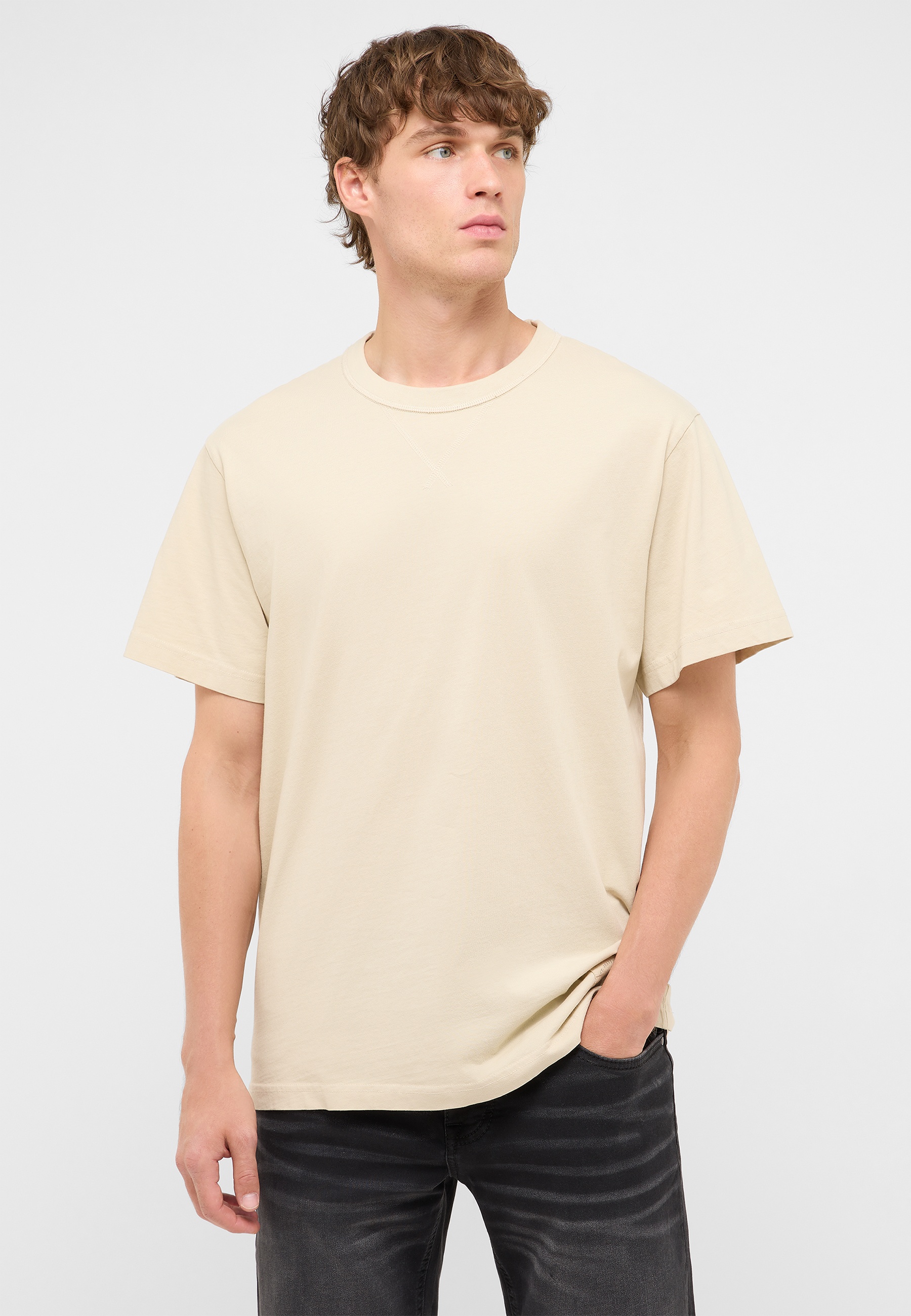 T-Shirt, Beige, Kurzarm, Rundhals, Cargp