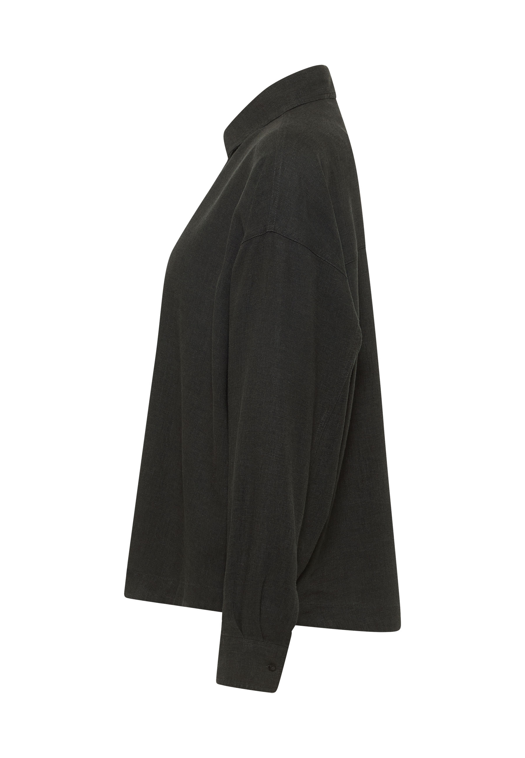 dunkelgrau, Lederjacke, Oversized, Hemdjacke, langarmig
