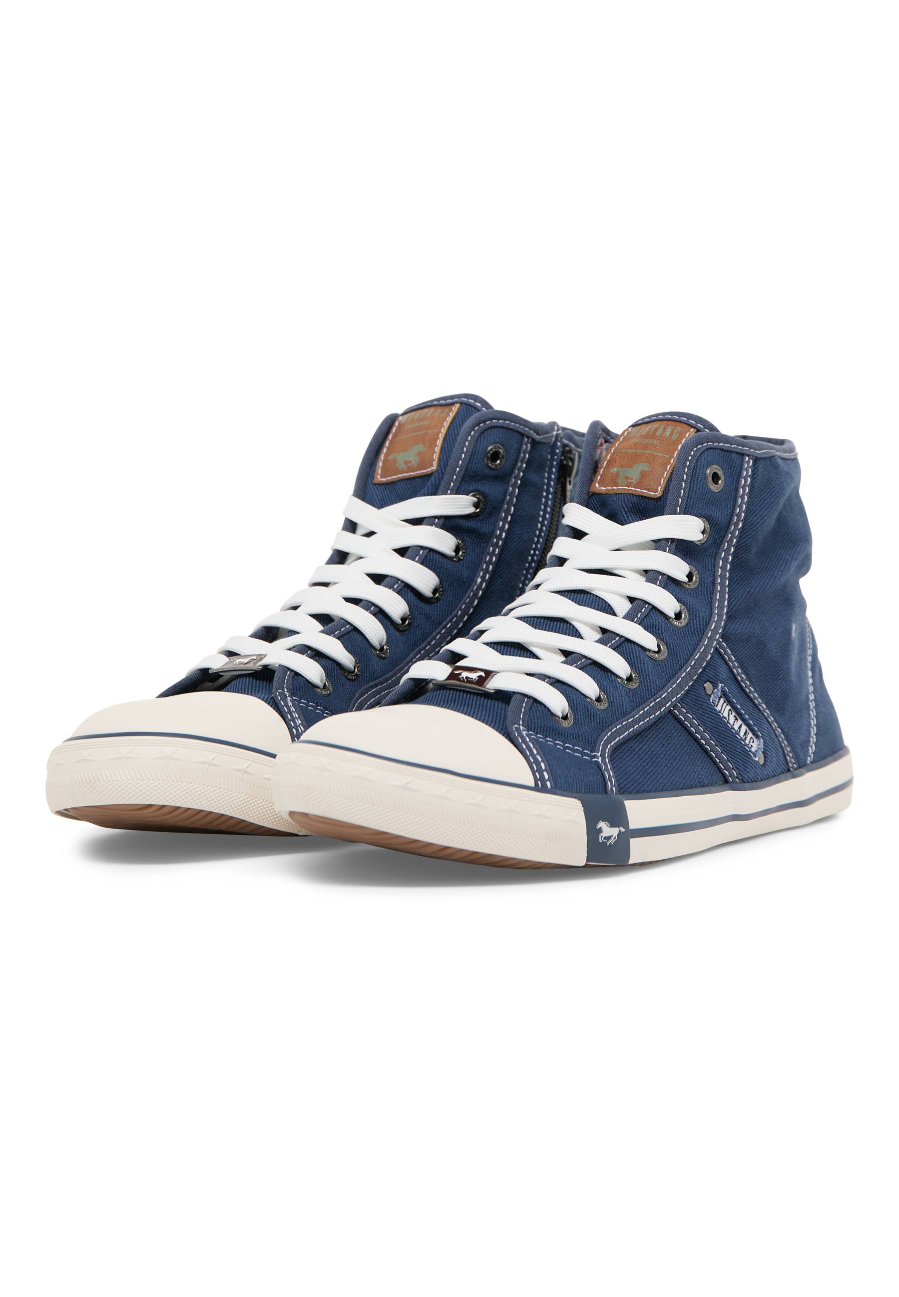 Sneaker, High-Top, Canvas, White Laces, Blue