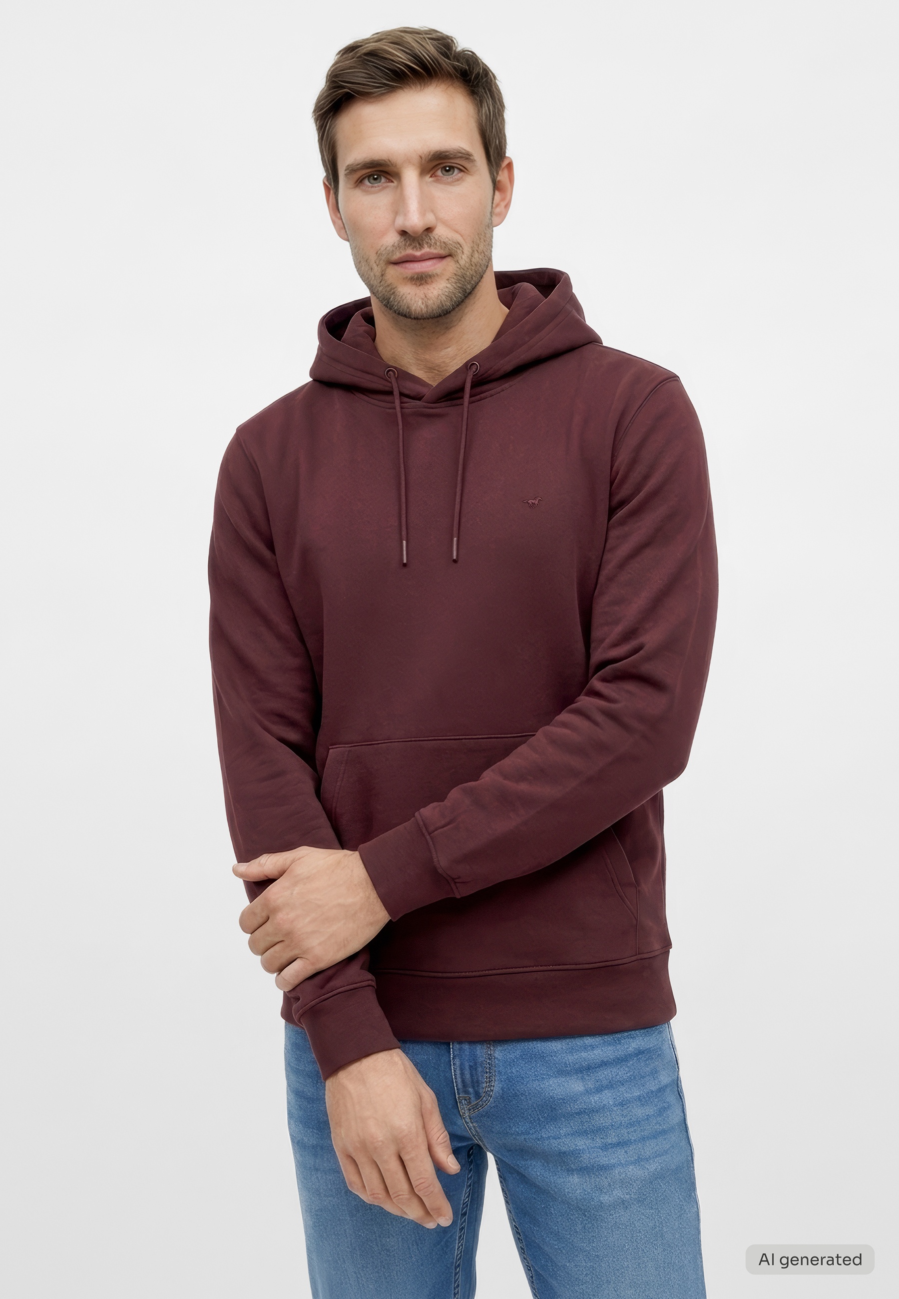 Hoodie, Pullover, Kapuzenpullover, Maroon, Kangaroo-Tasche
