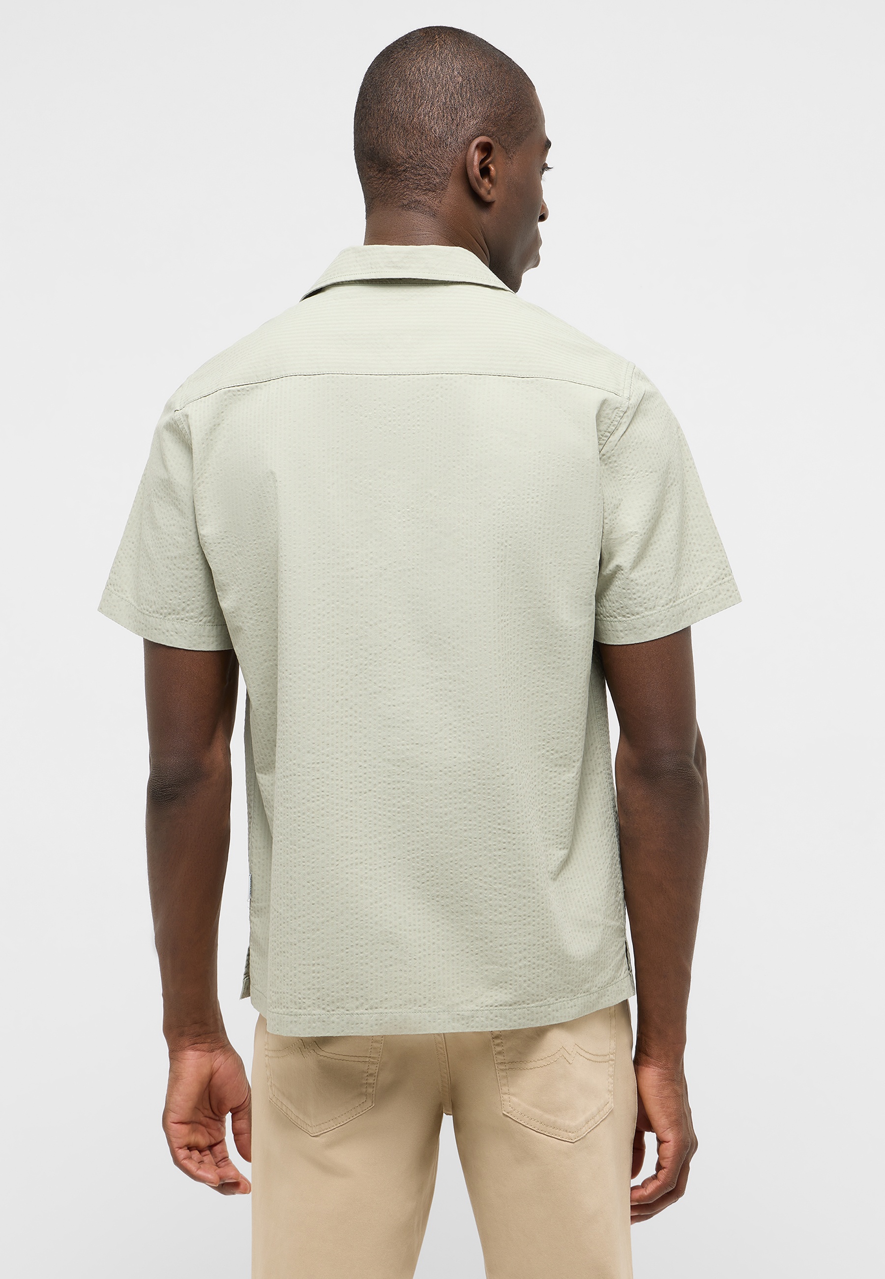 shirt, short sleeve, button-down, pique, beige