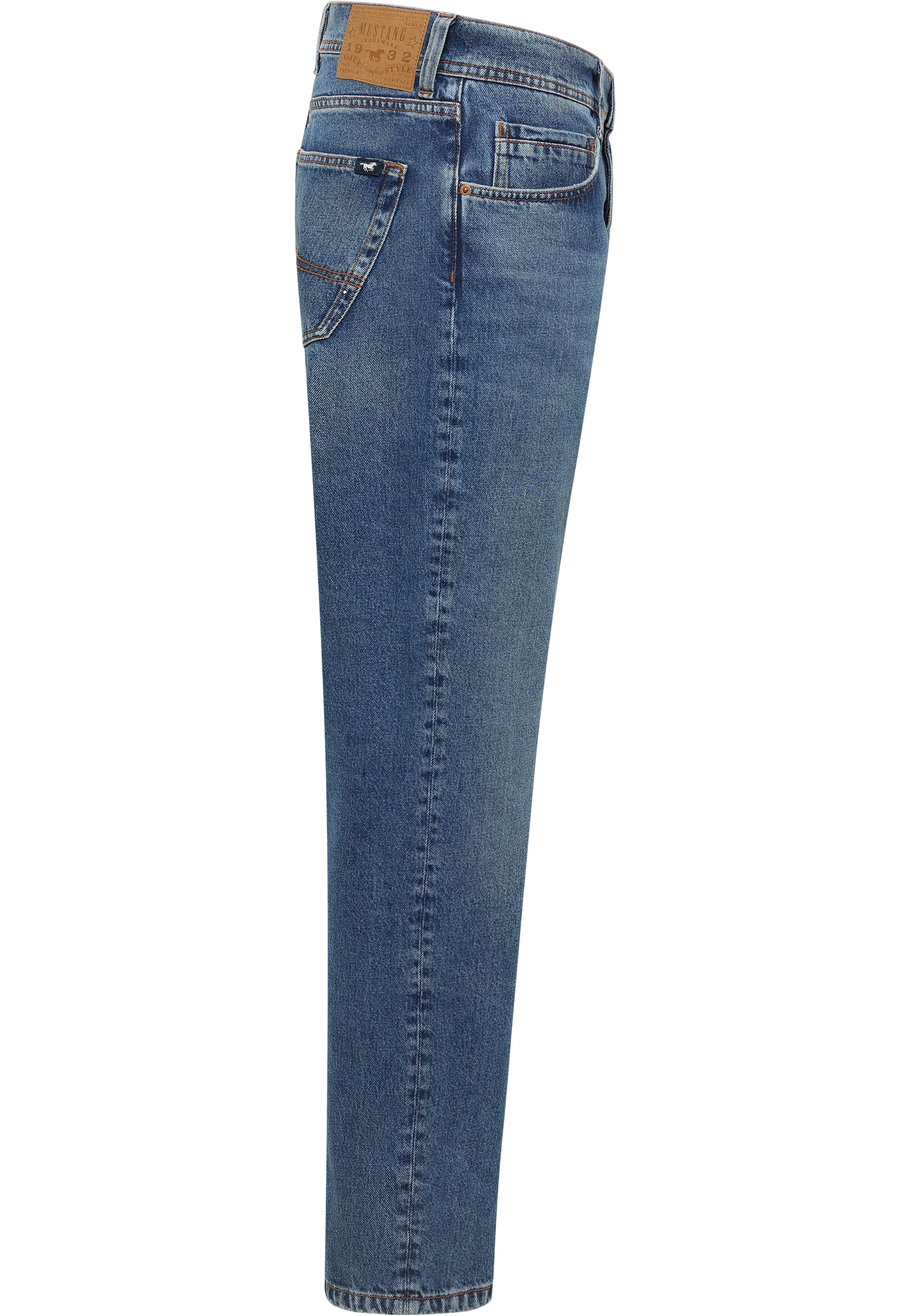 jeans, denim, blau, straight leg, Tasche