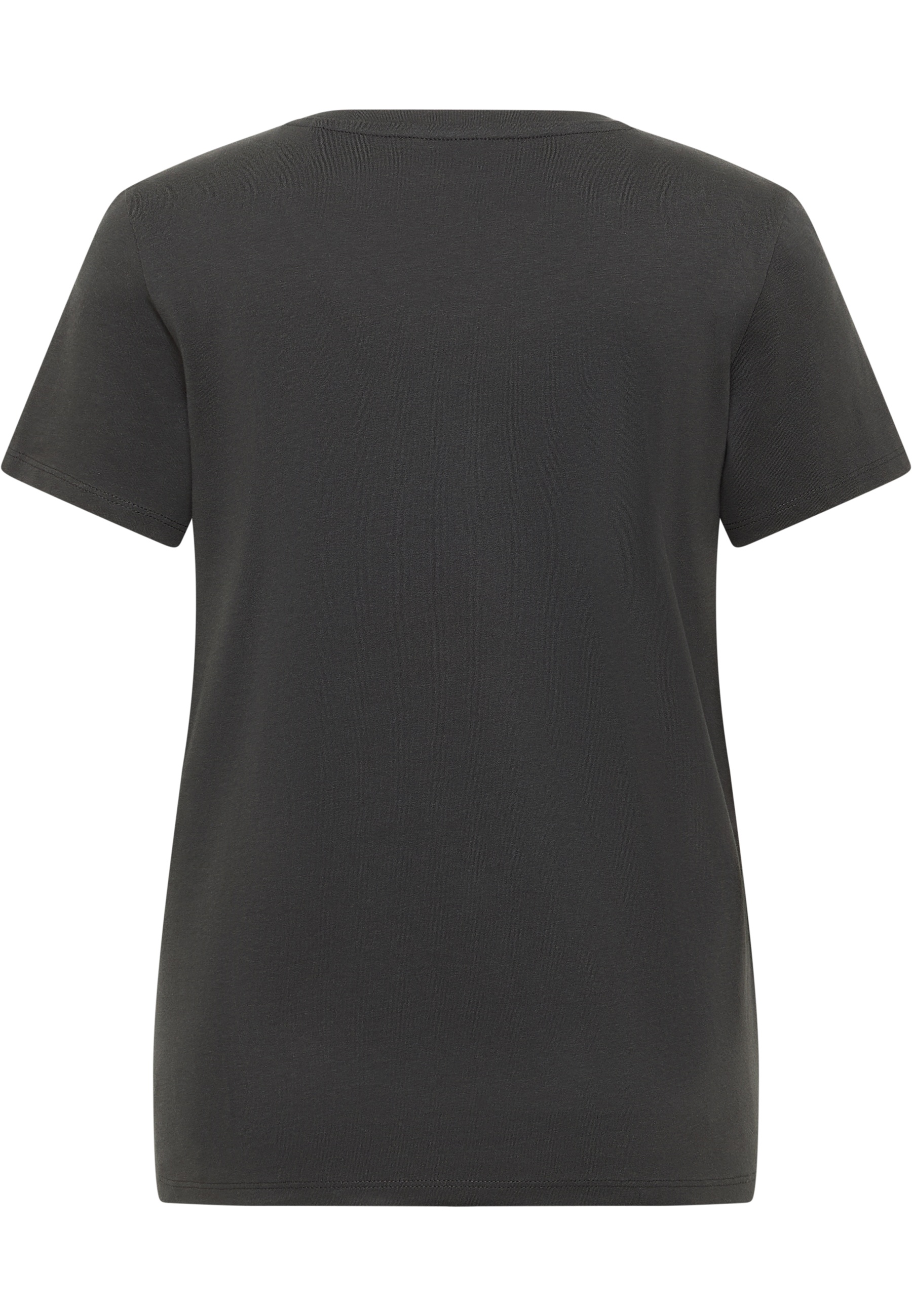 T-Shirt, Kurzarm, Grau, Uni, Baumwolle