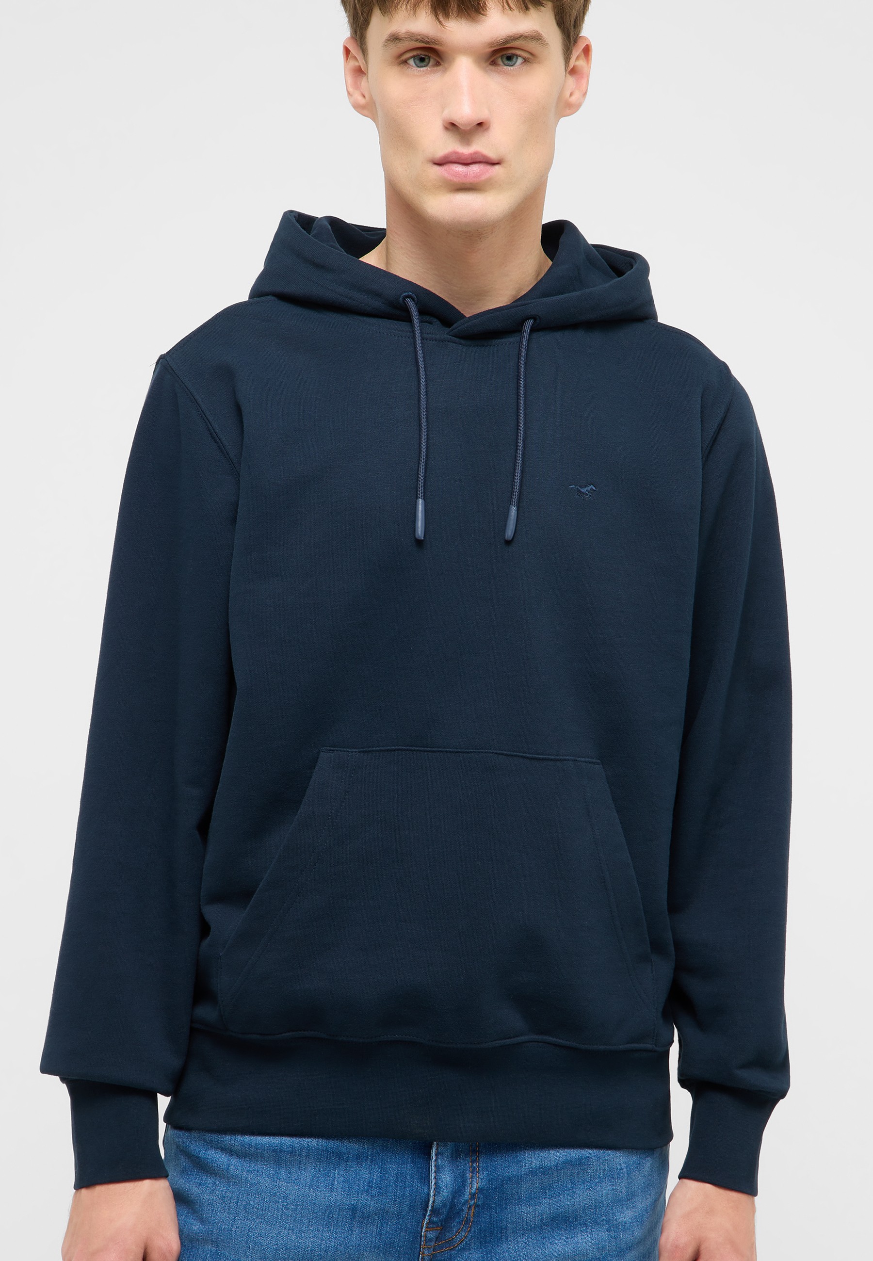Hoodie, Pullover, Navy, Kangaroo-Tasche, Kapuze