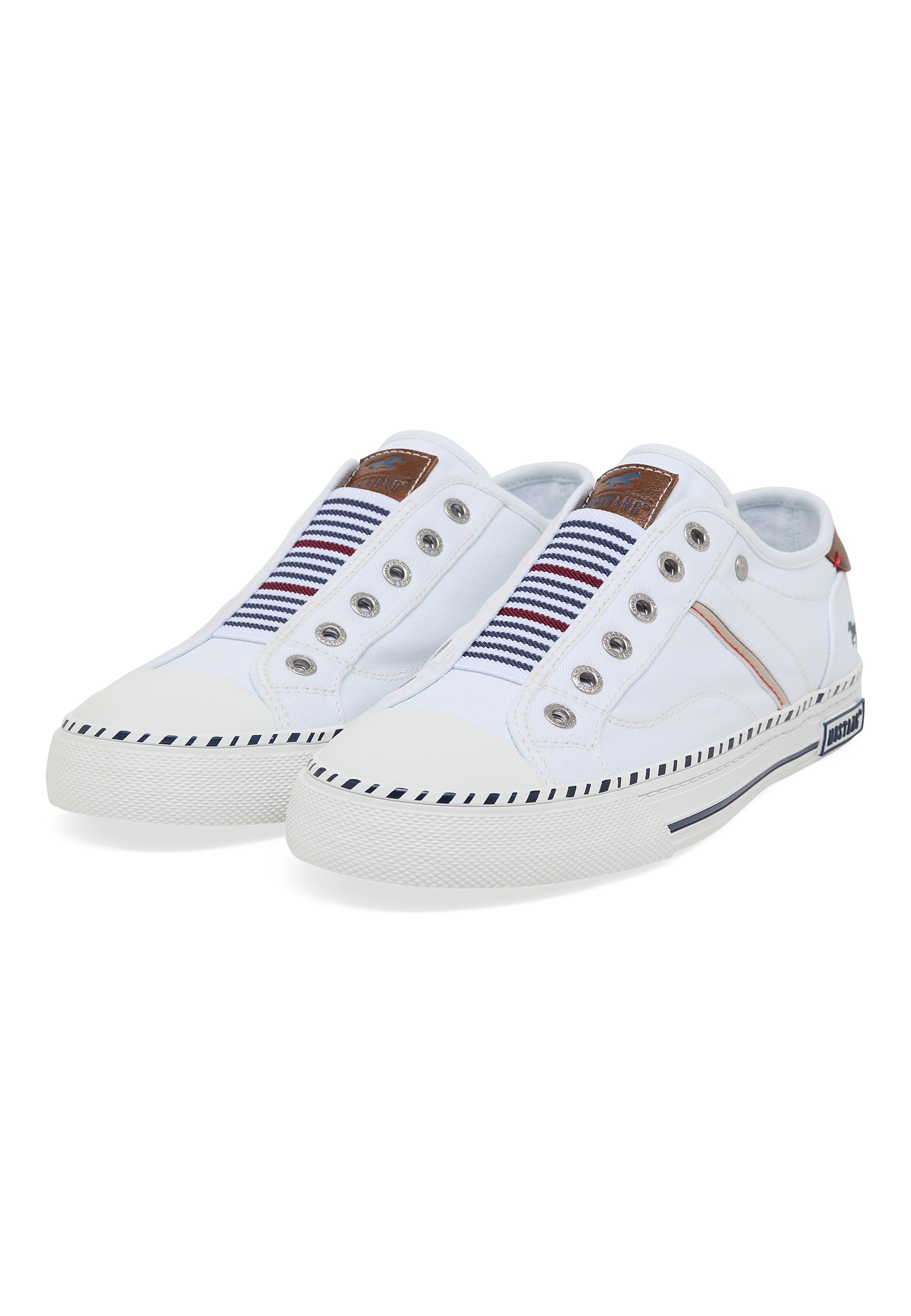 Sneaker, Canvas, Weiß, Streifen, Low-Top