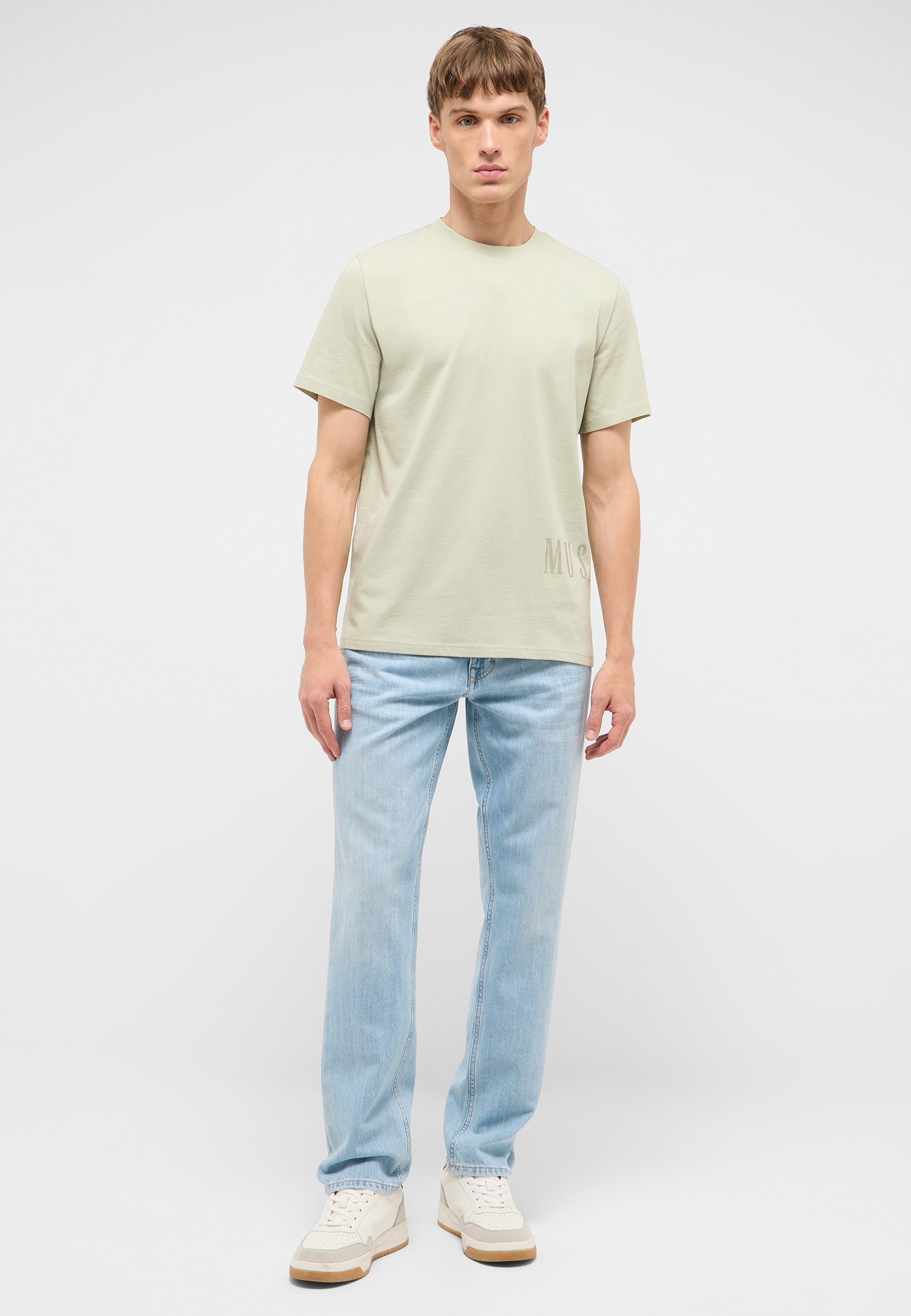 T-Shirt, Kurzarm, Beige, Rundhals, Unifarben