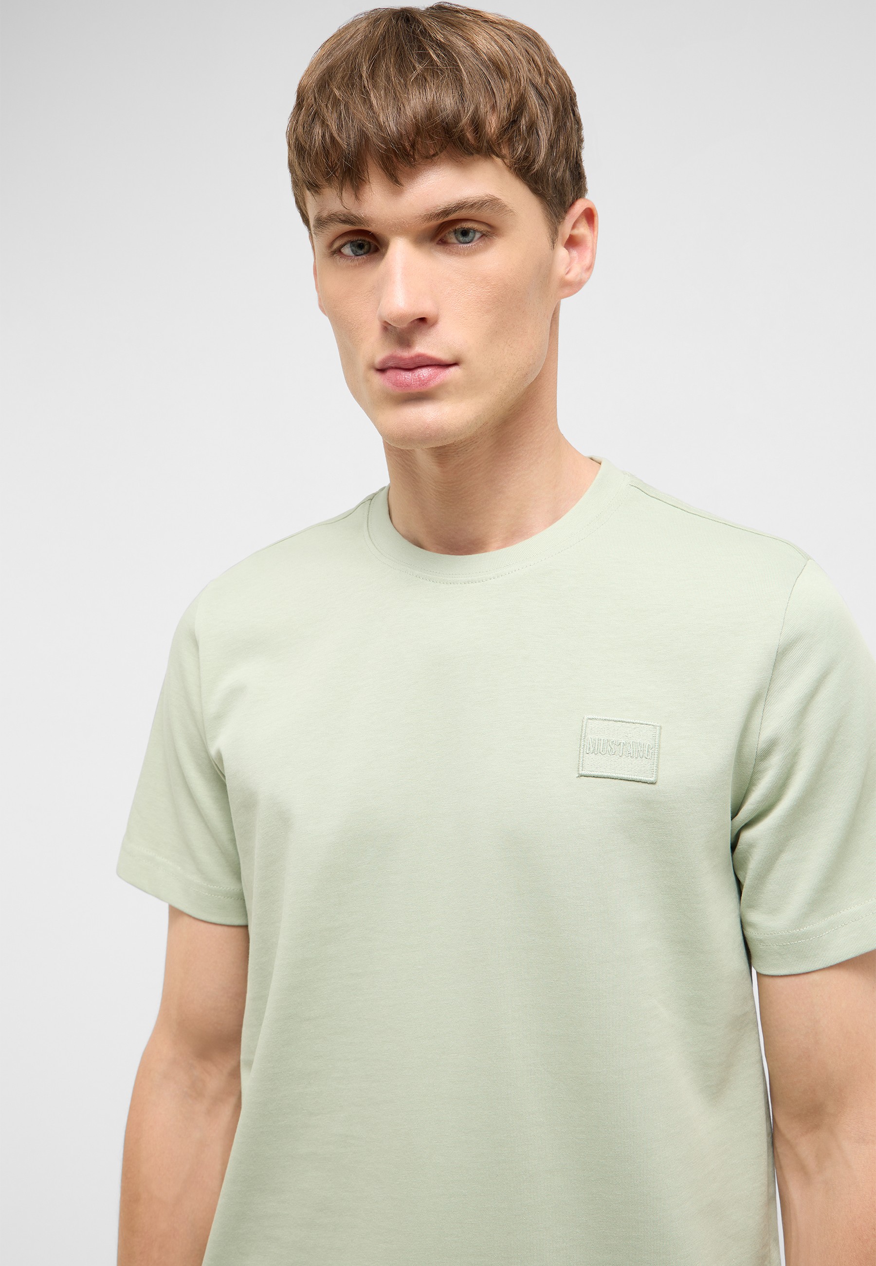 T-Shirt, Plain, Mint, Short sleeve, Logo patch